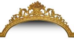 Large Carved Wood Floor Standing or Overmantel Mirror, 19th Century