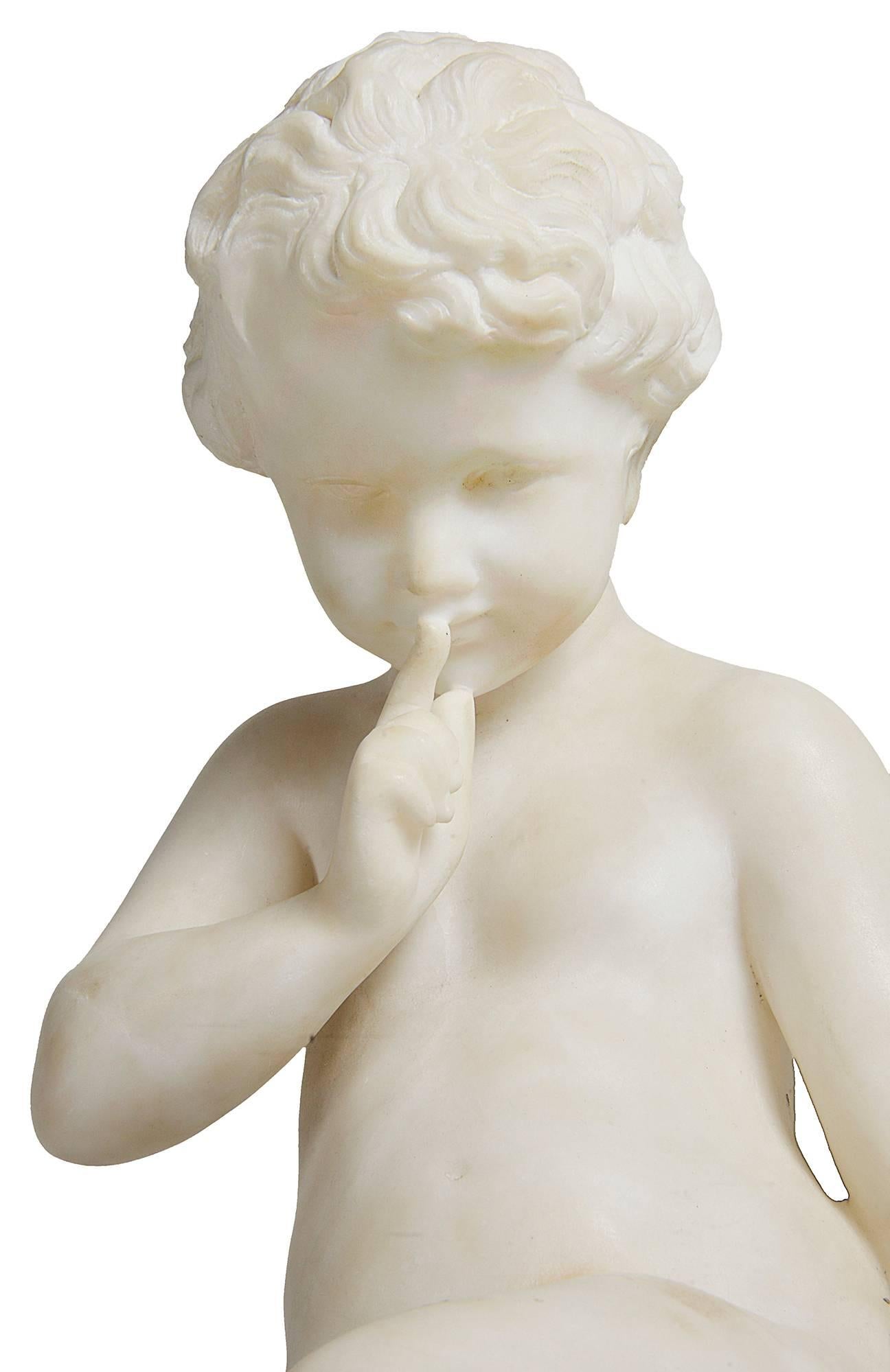 Marble seat cupid, 19th century.


Falconet's seated cupid is sometimes referred to as Menacing cupid due to its nickname, 