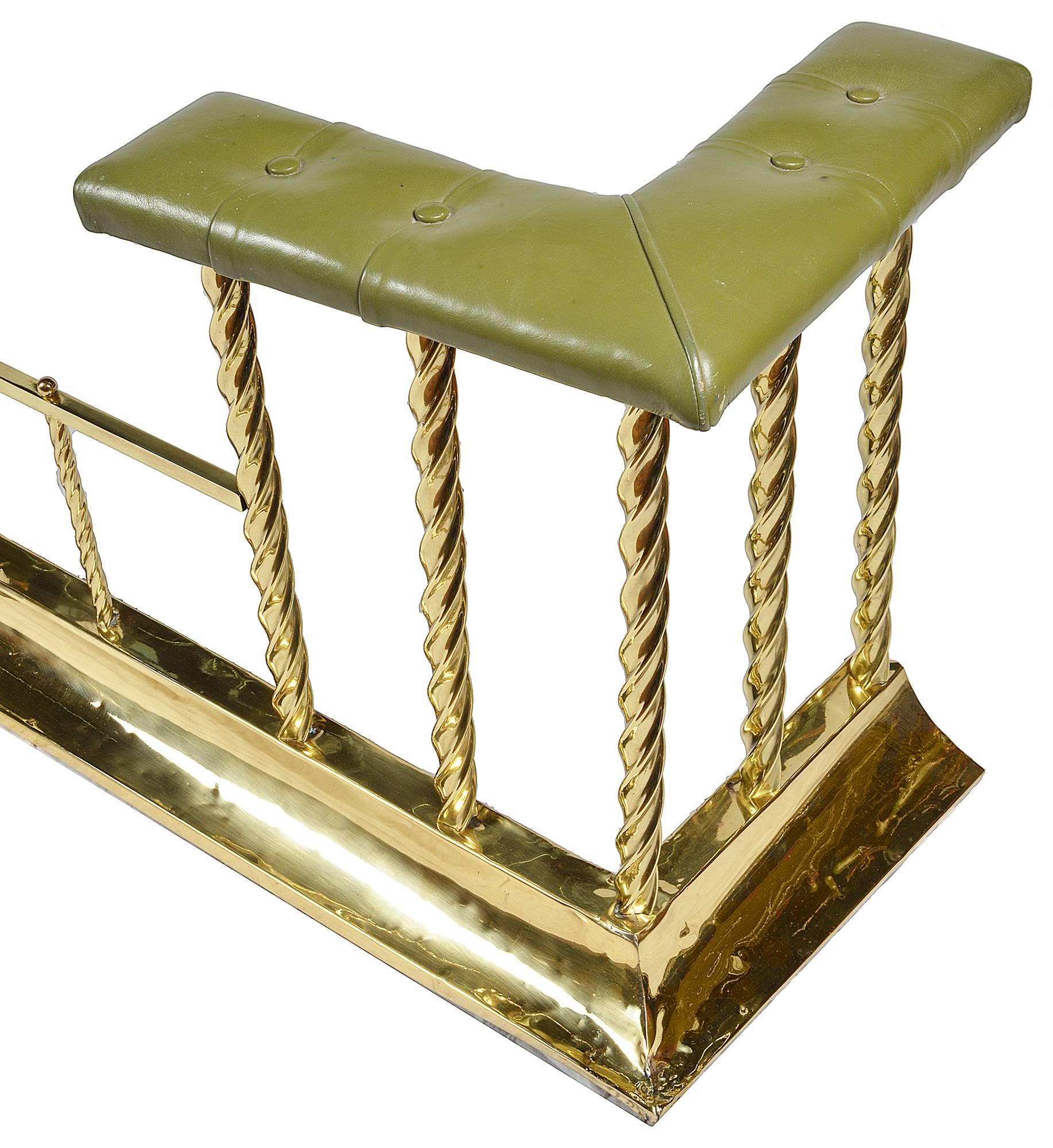 Late Victorian 19th Century Brass Club Fender