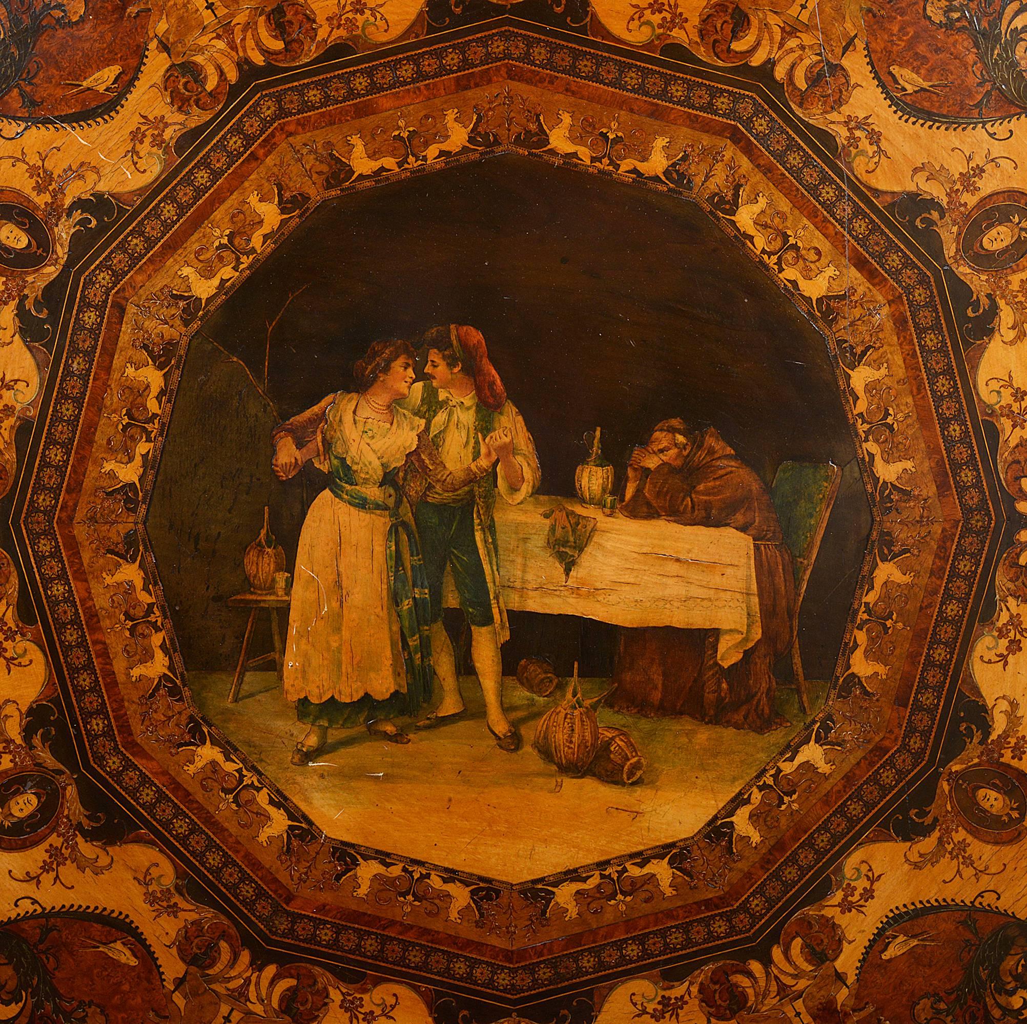 italien Rare table Sorrento incrustée du 19ème siècle par Almerico Gargiulo en vente