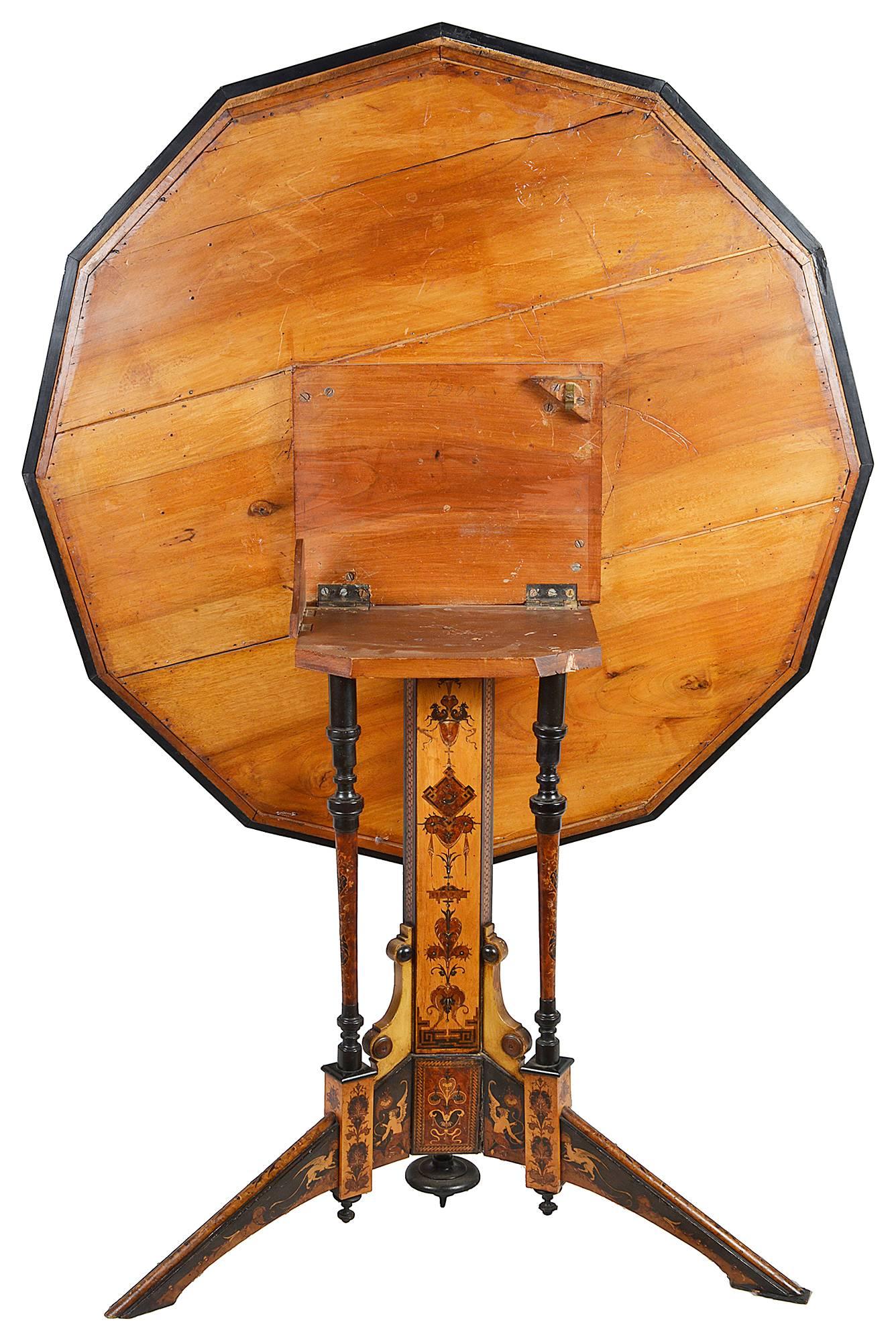 Italian Rare 19th Century Sorrento Inlaid Table by Almerico Gargiulo For Sale