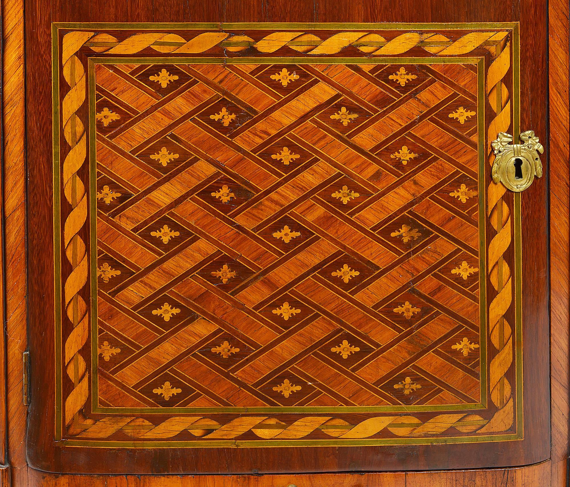 Inlay Pair of Louis XVI Style Side Cabinets, 19th Century