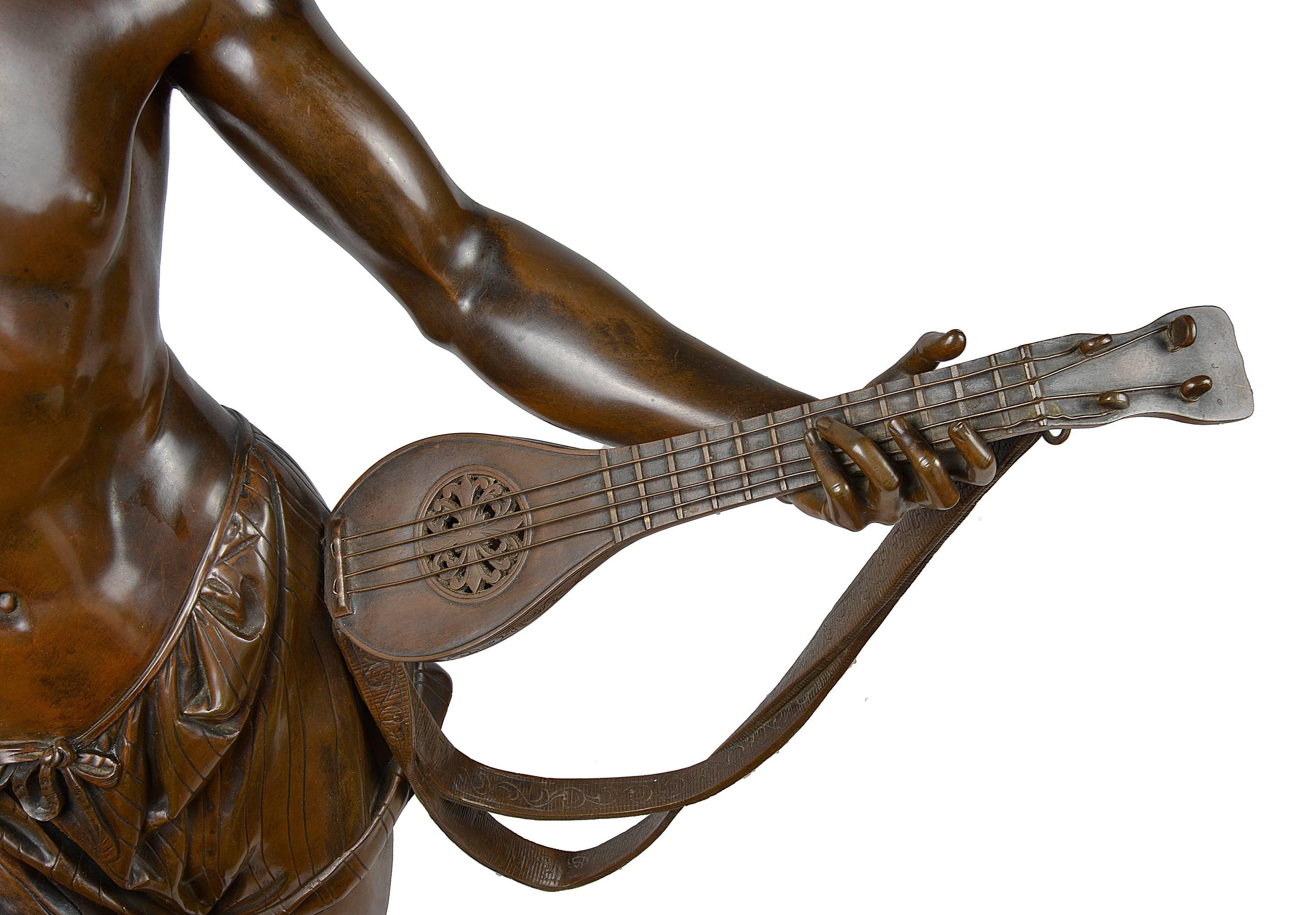 Bronze Albert-Ernest Carrier-Belleuse, Large Neapolitan Dancer, 19th Century