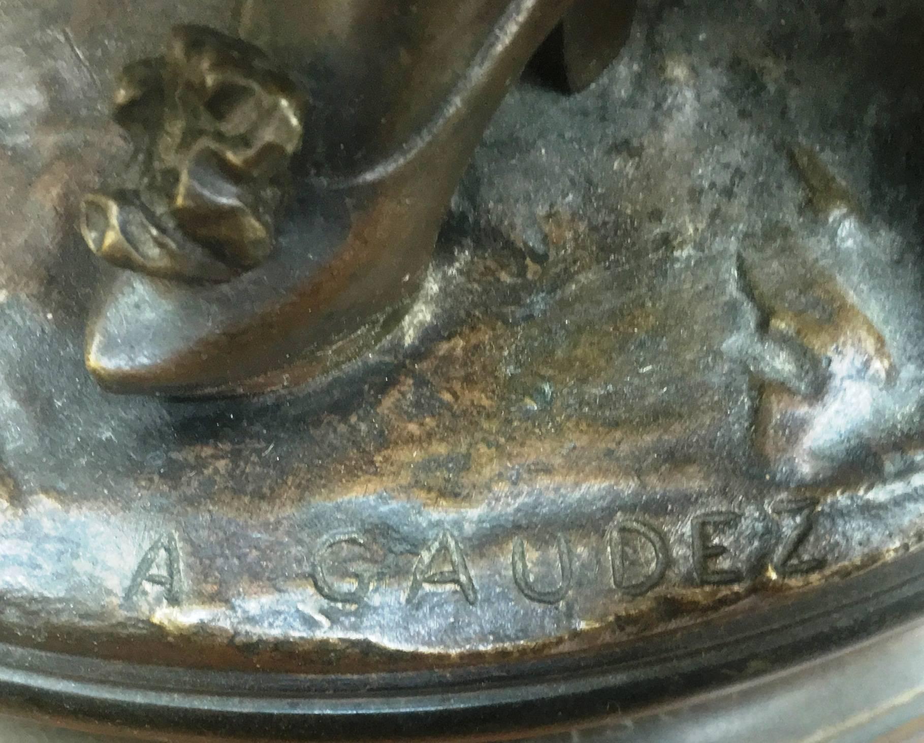 Statue en bronze de deux musiciens de « A. Gaudez » 1