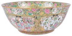Large 19th Century Chinese Rose Medallion Cantonese Bowl