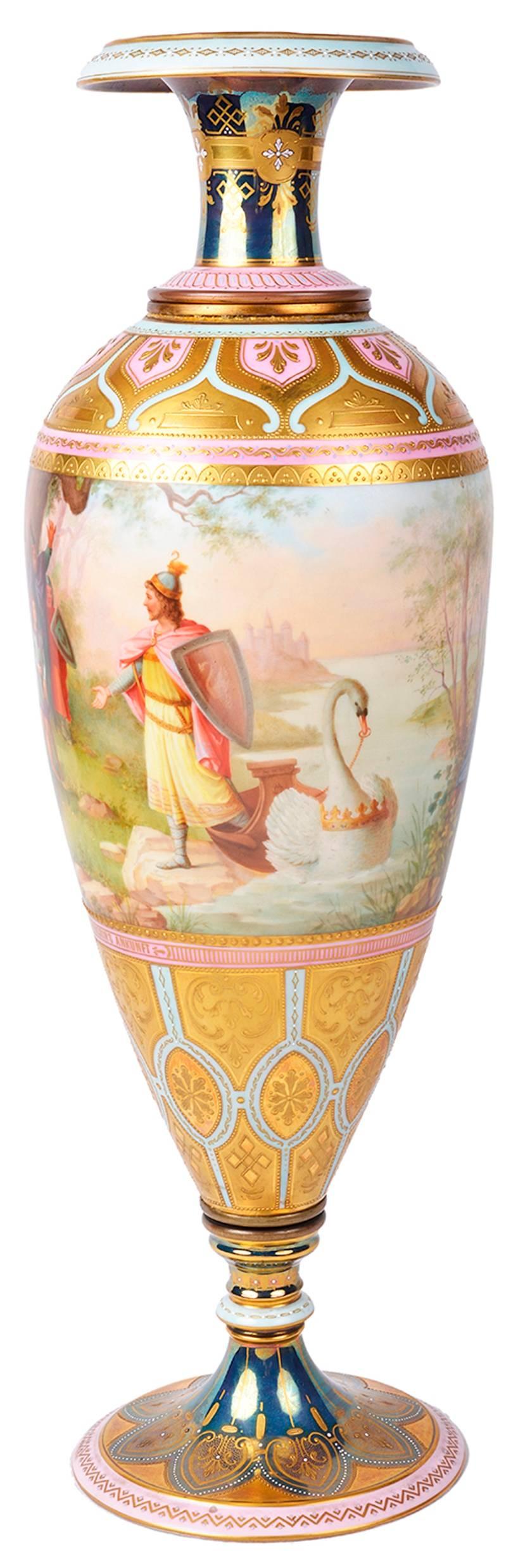 Autrichien Vase en porcelaine de Vienne du 19ème siècle en vente