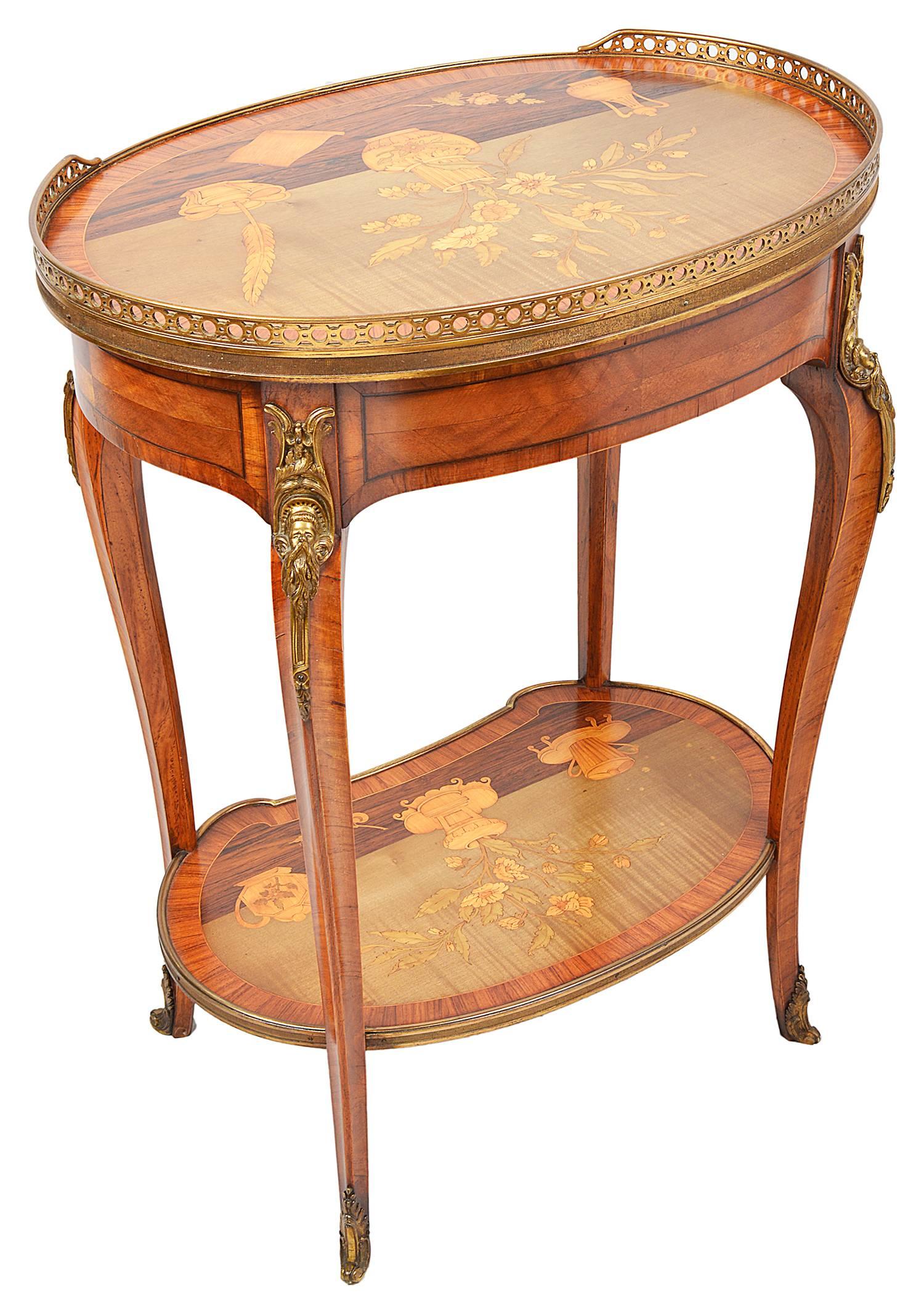 Louis XVI Style Inlaid Side Table, 19th Century In Excellent Condition In Brighton, Sussex
