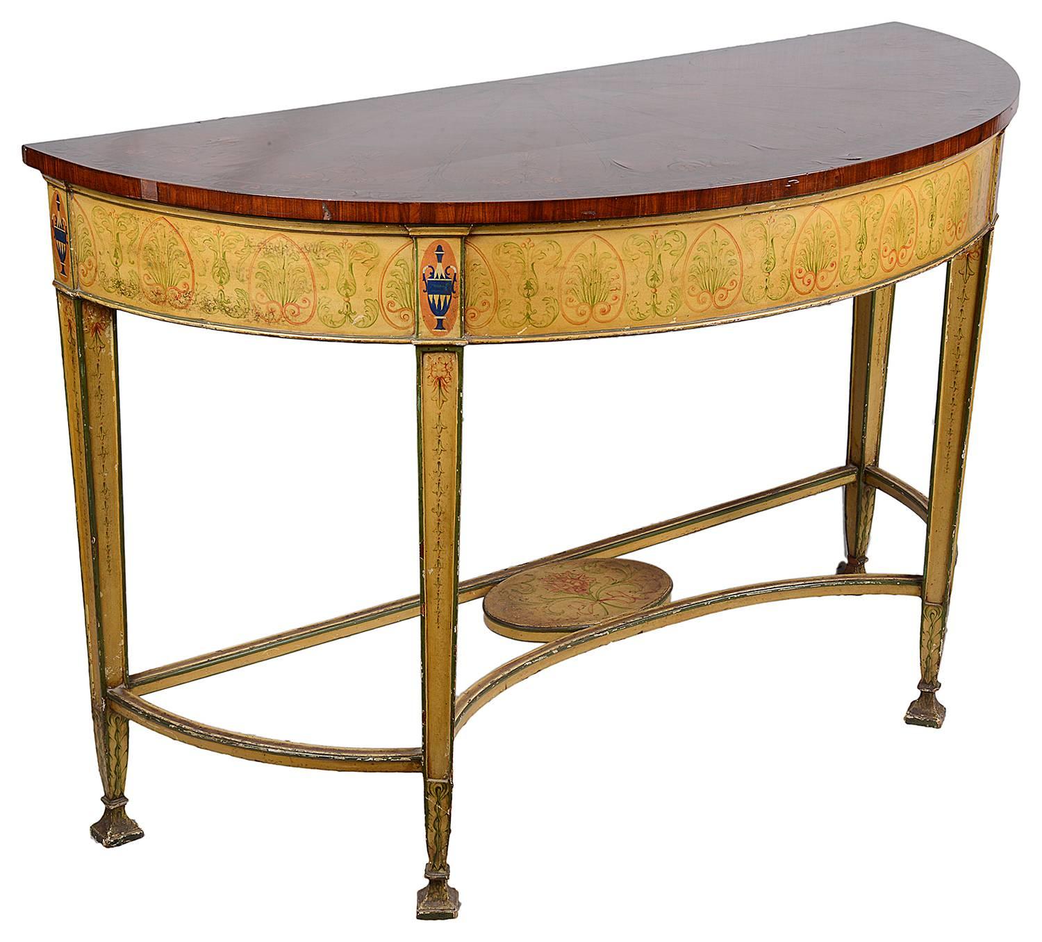 Pair of Sheraton Influenced Console Tables, 19th Century 1