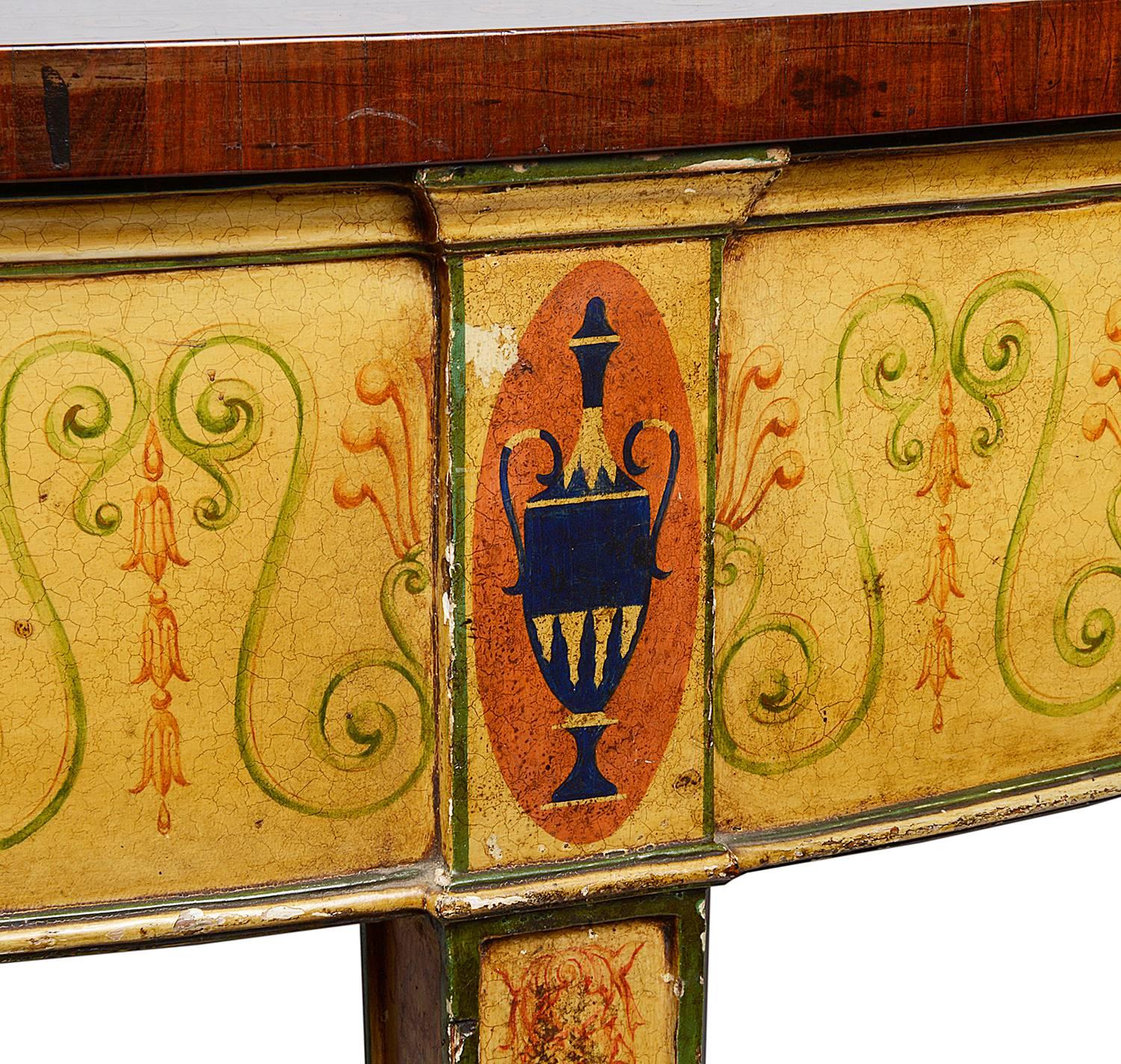 English Pair of Sheraton Influenced Console Tables, 19th Century
