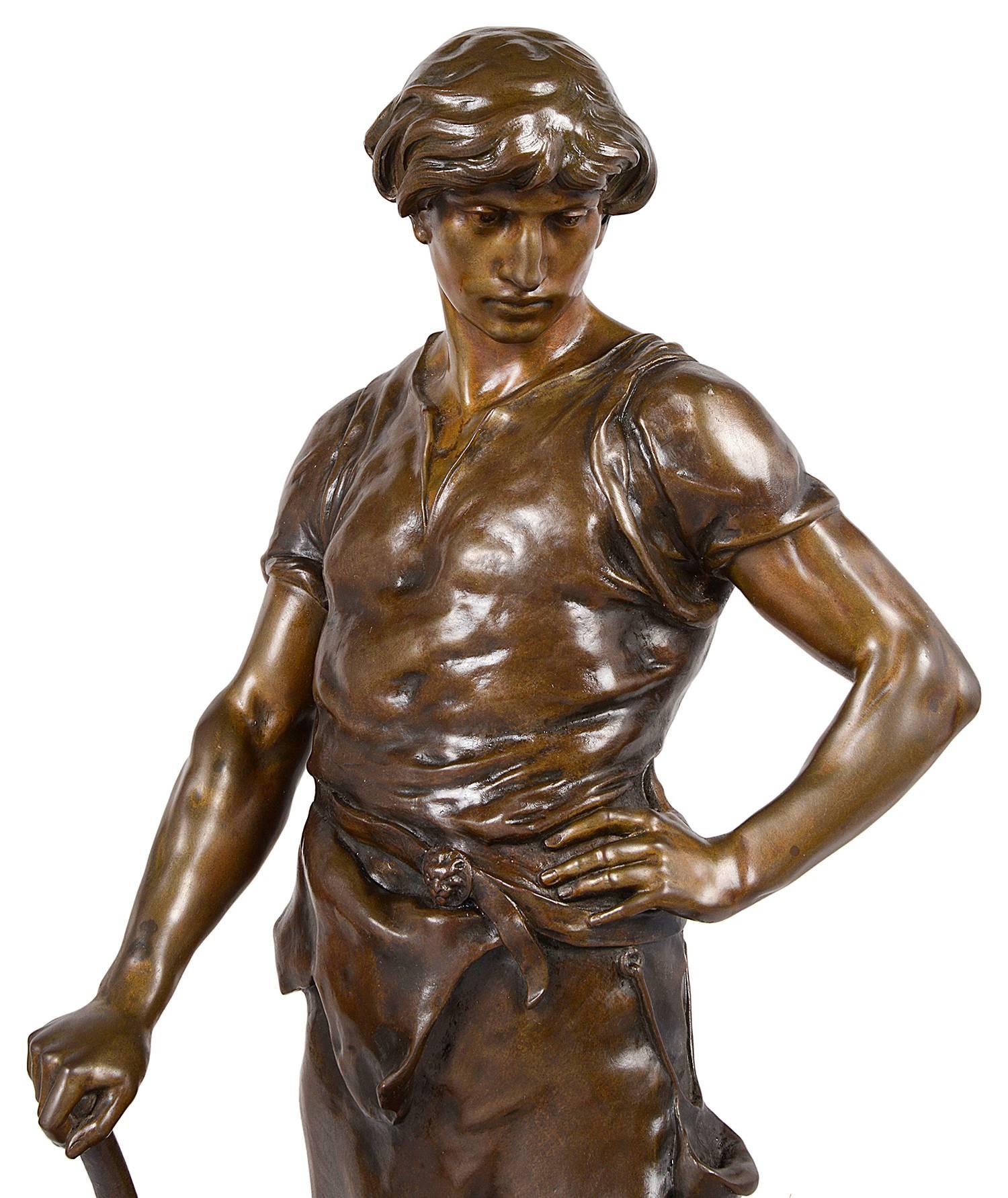 A good quality 19th century bronze statue entitled 'Pax et Labor' 
After Émile Louis Picault (1833-1915).