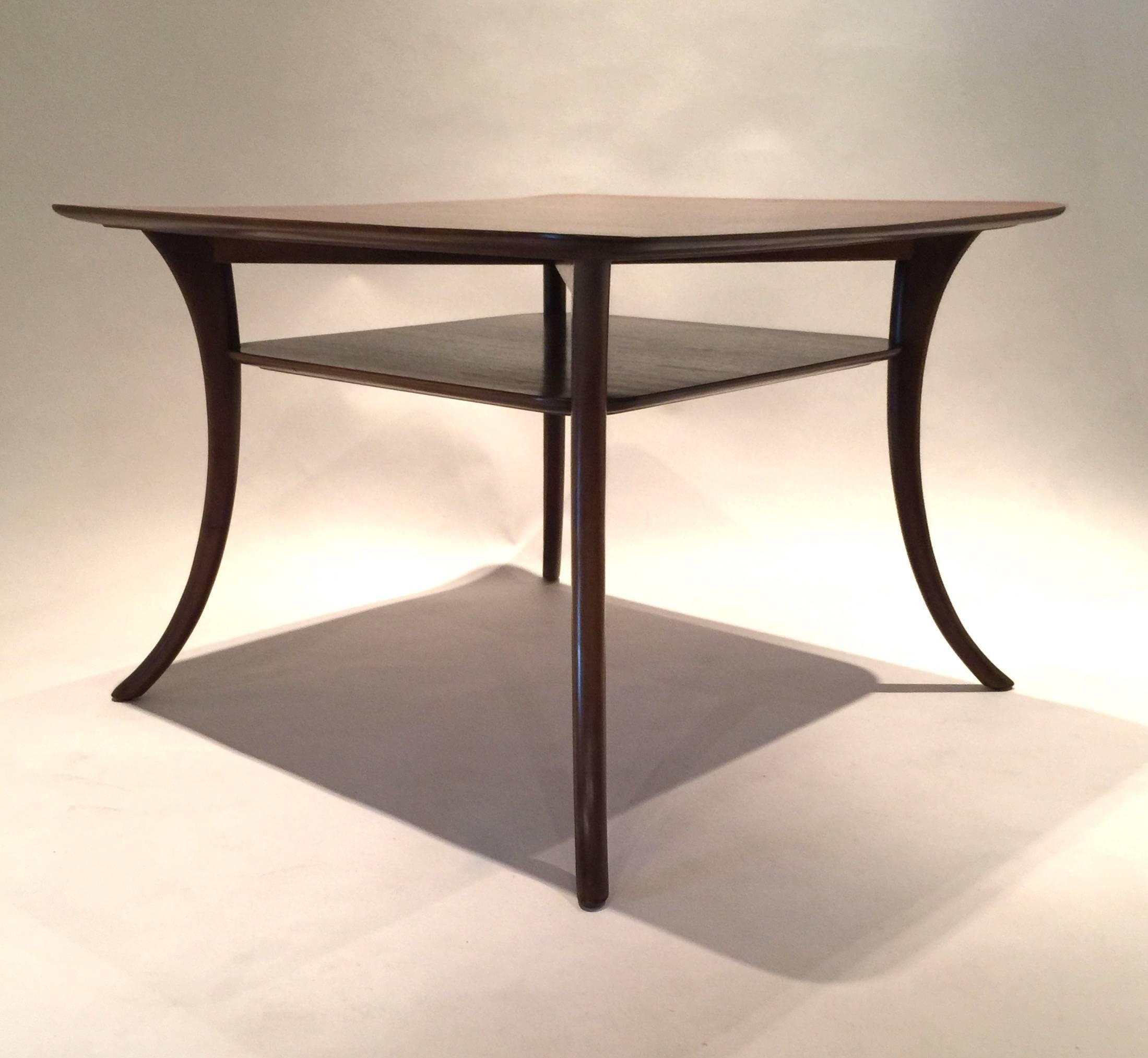 A Two Tiered Sabre Leg Low Table Attributed to T.H. Robsjohn-Gibbings For Widdicomb