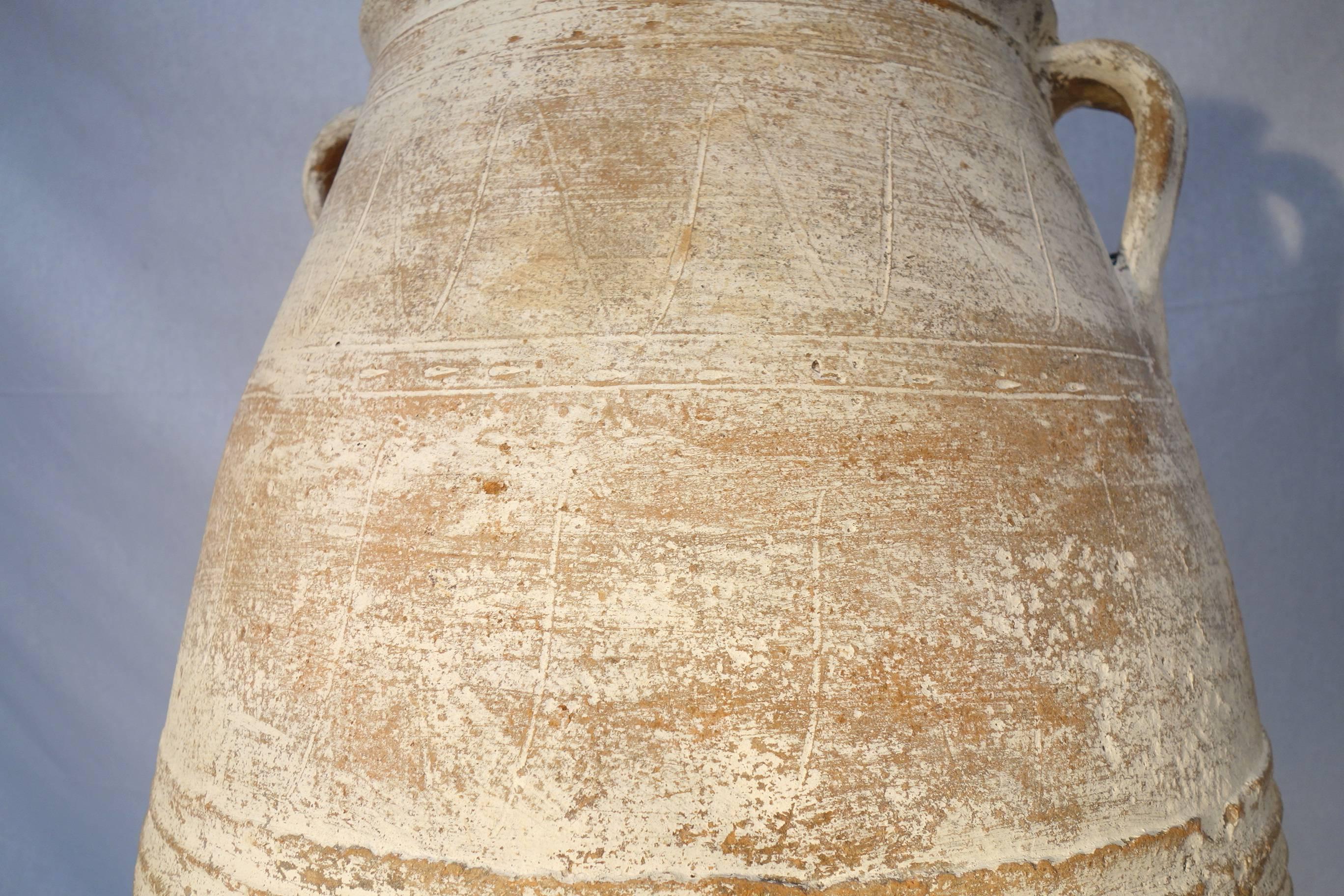Mediterranean Antique White Pottery Amphora 3