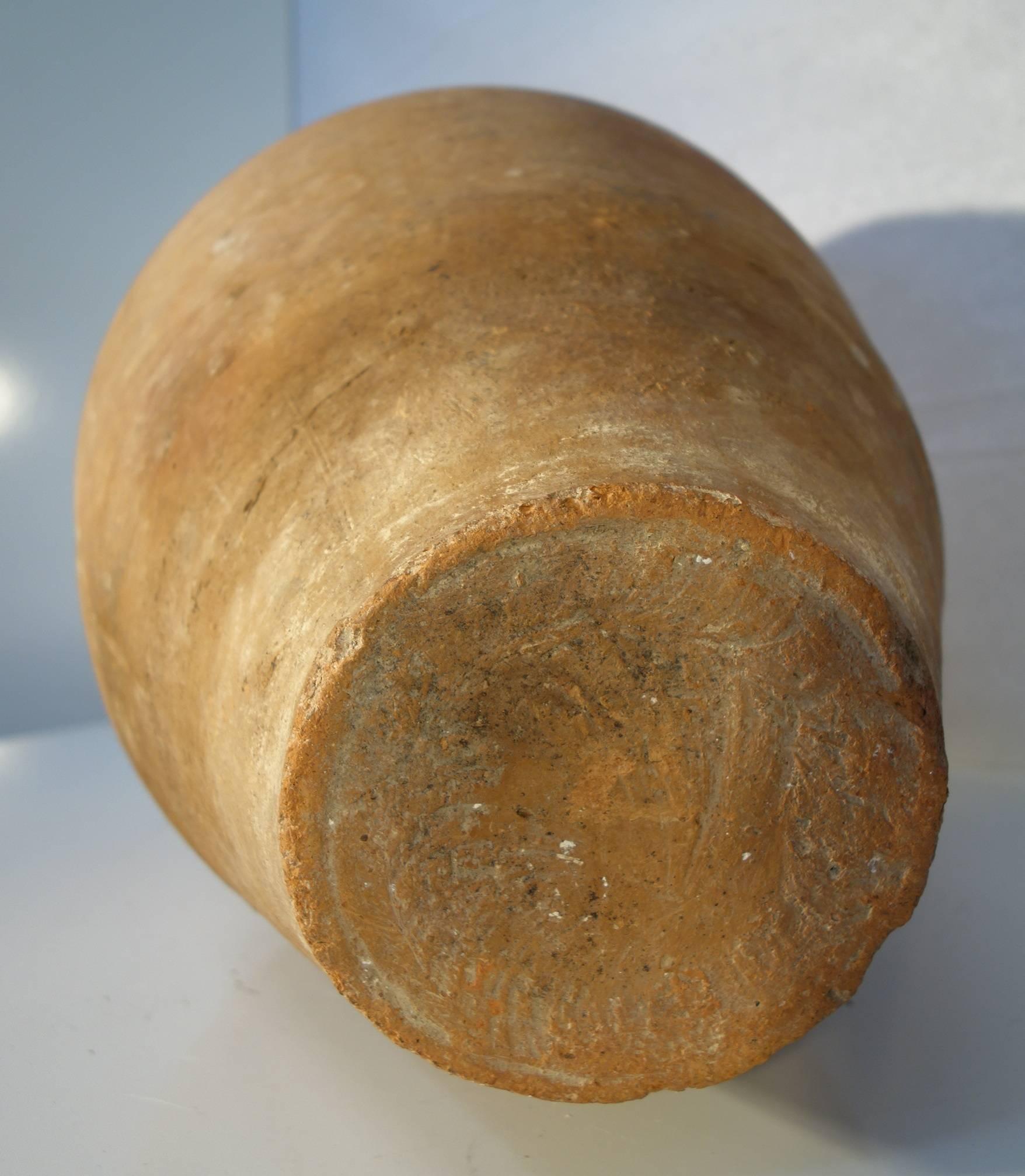Mediterranean Antique Terracotta Amphora with Handles 3