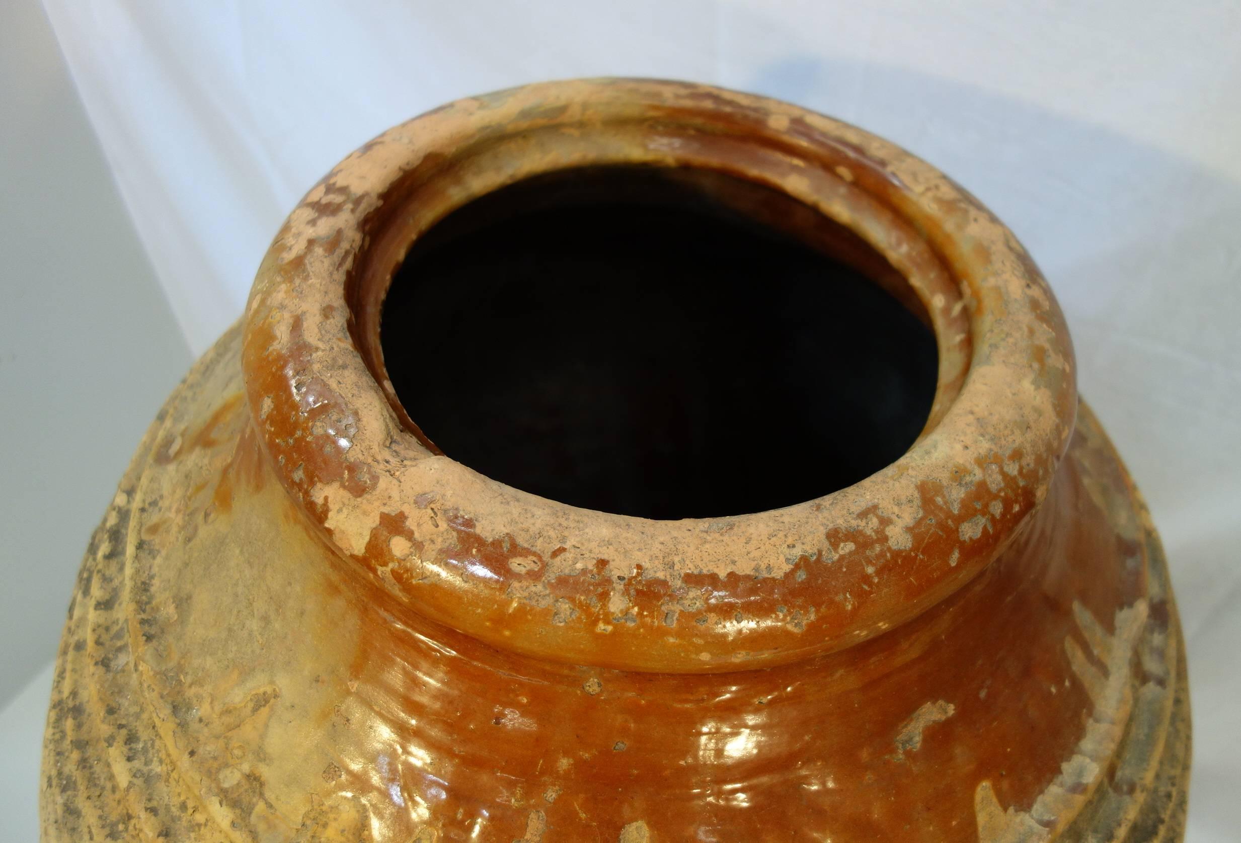 19th Century Mediterranean Olive Jar In Good Condition In Encinitas, CA