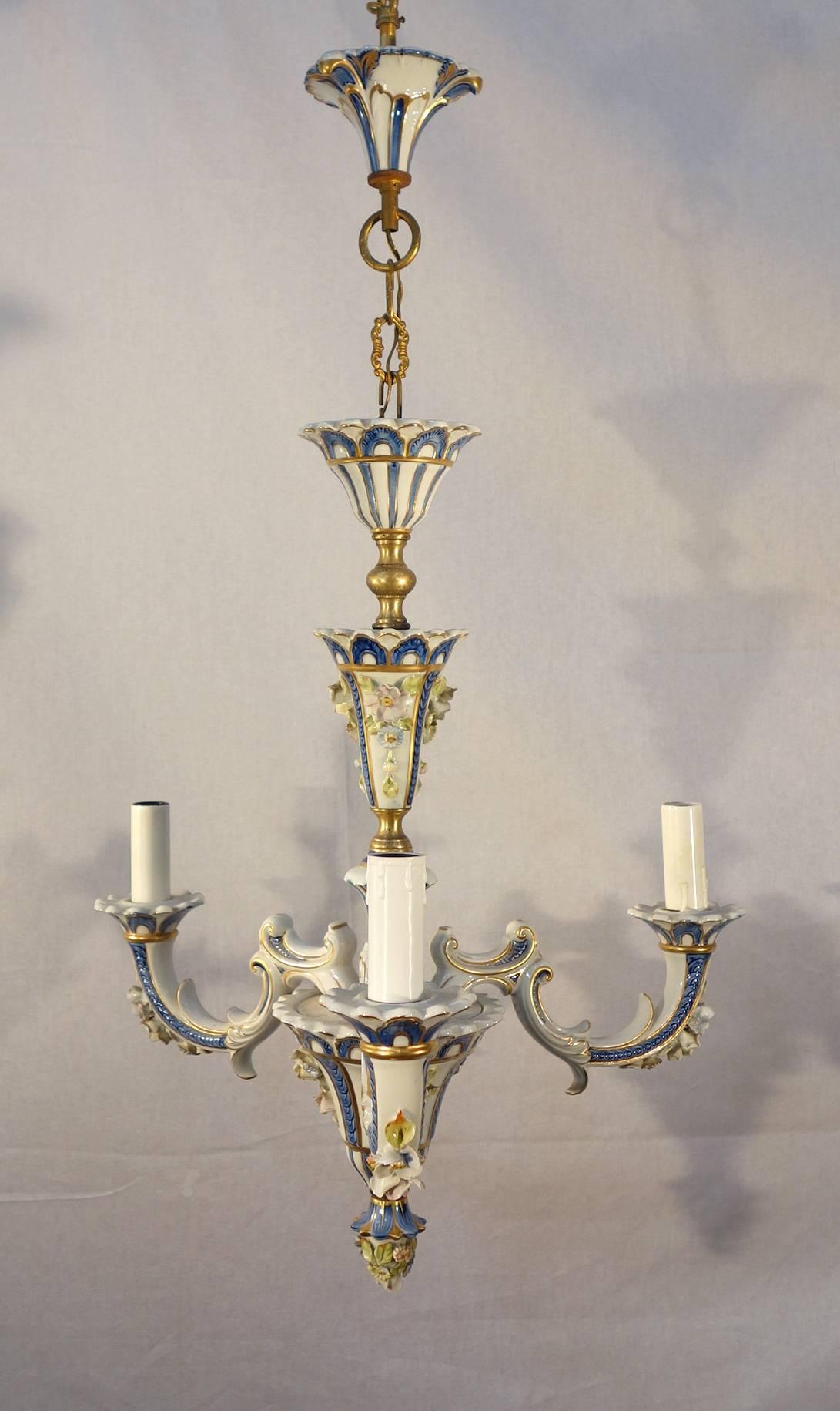 antique capodimonte chandeliers