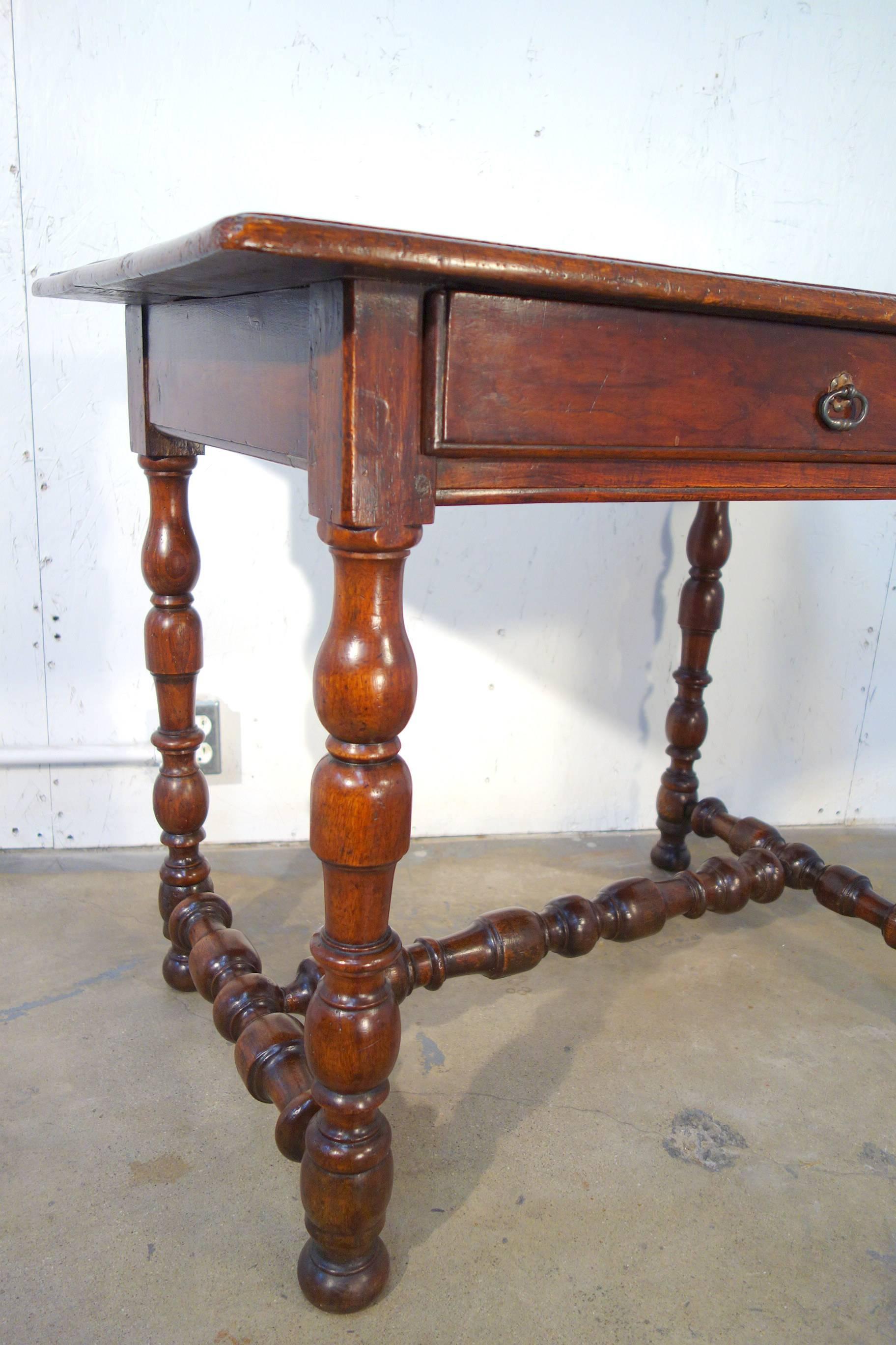 Renaissance Revival 19th Century Antique Italian Tuscan Side Table with Drawer 