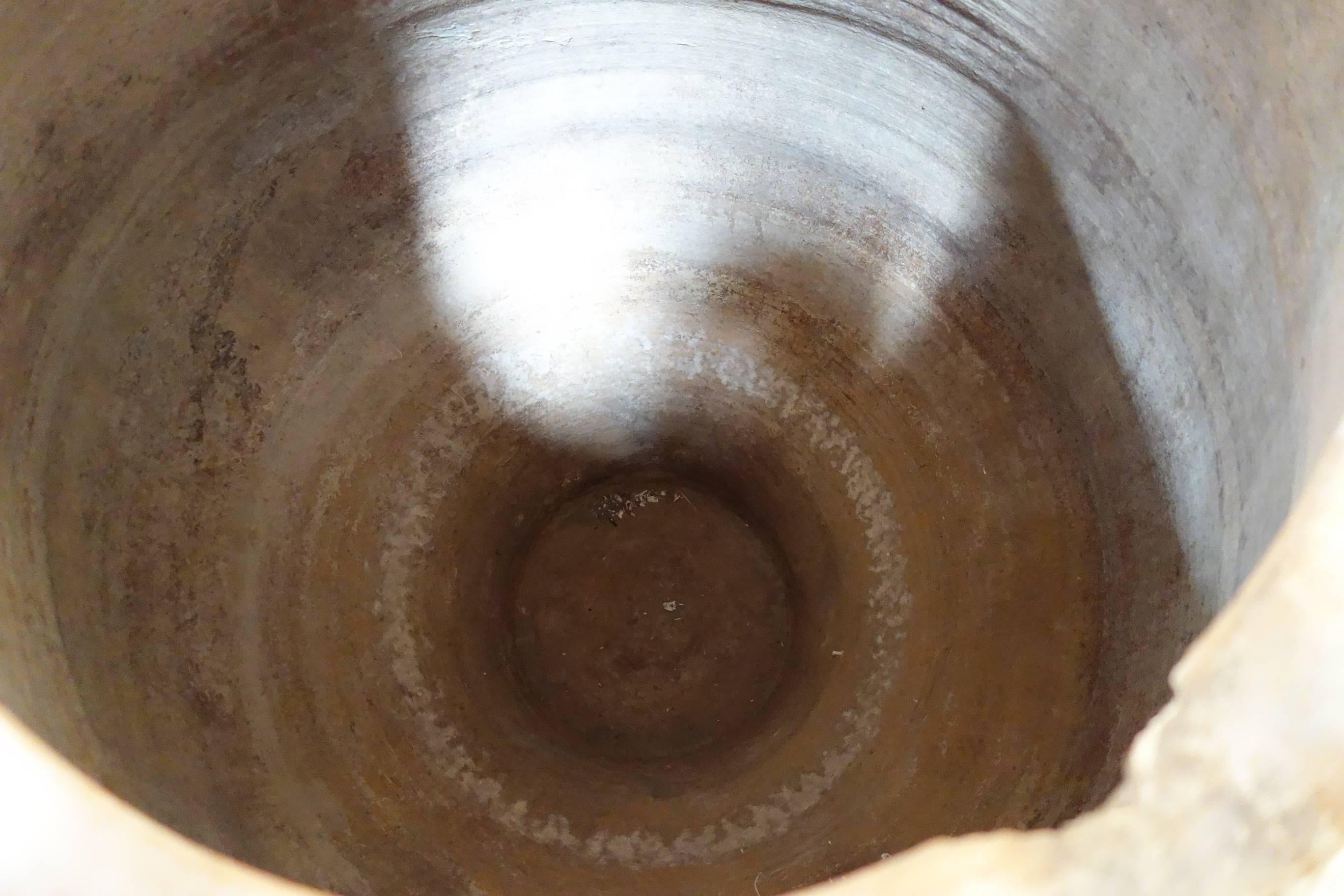 19th Century Antique Large Mediterranean Terracotta Amphora Jar White Patina  2