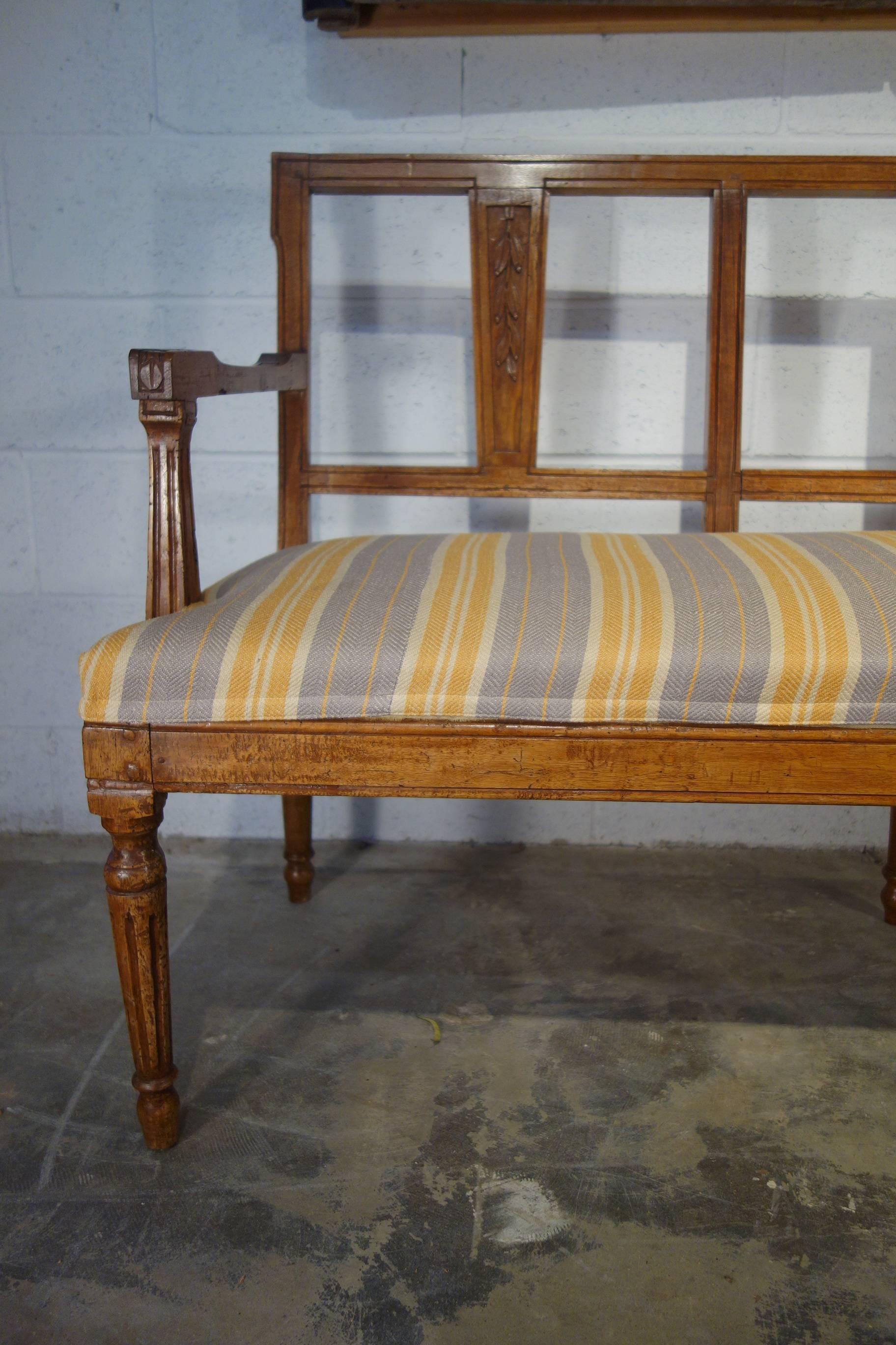 Mid-19th Century Antique Italian Lombardy Settee Couch, Louis XVI, circa 1860
