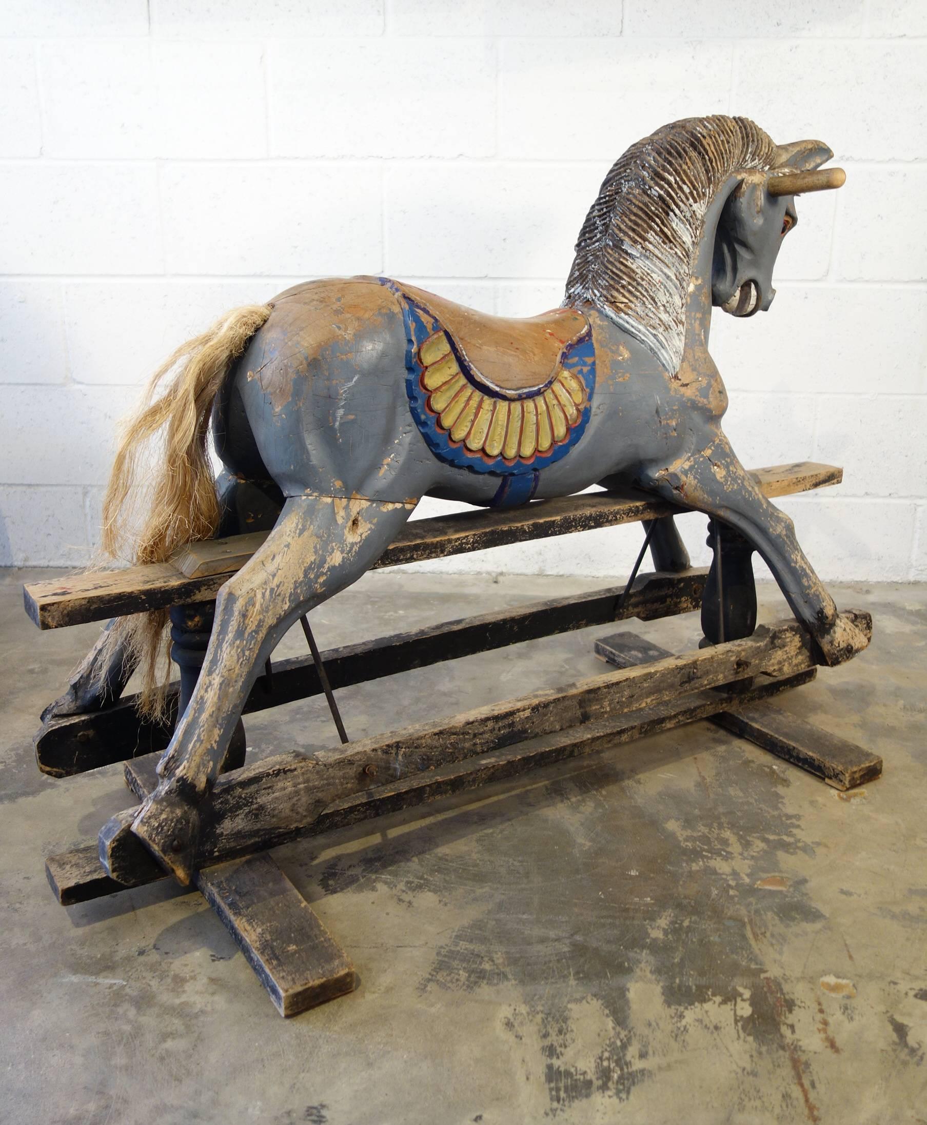 antique carousel rocking horse