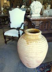 19th Century Mediterranean Terracotta Large Koroni Orcio Glazed Terracotta Jar