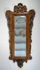 19th Century Antique Italian Pair Carved Mirrors Valentino Besarel Circa 1870
