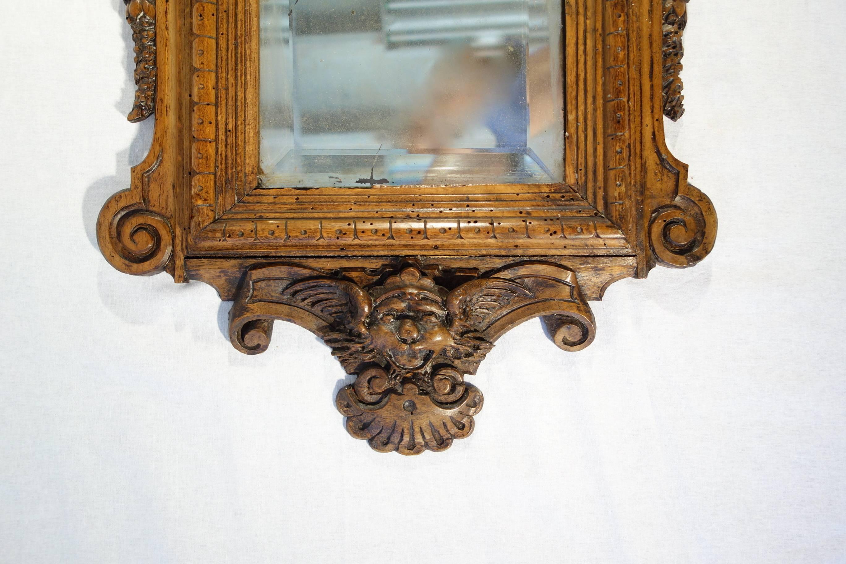 19th Century Antique Italian Pair Carved Mirrors Valentino Besarel Circa 1870 In Excellent Condition In Encinitas, CA