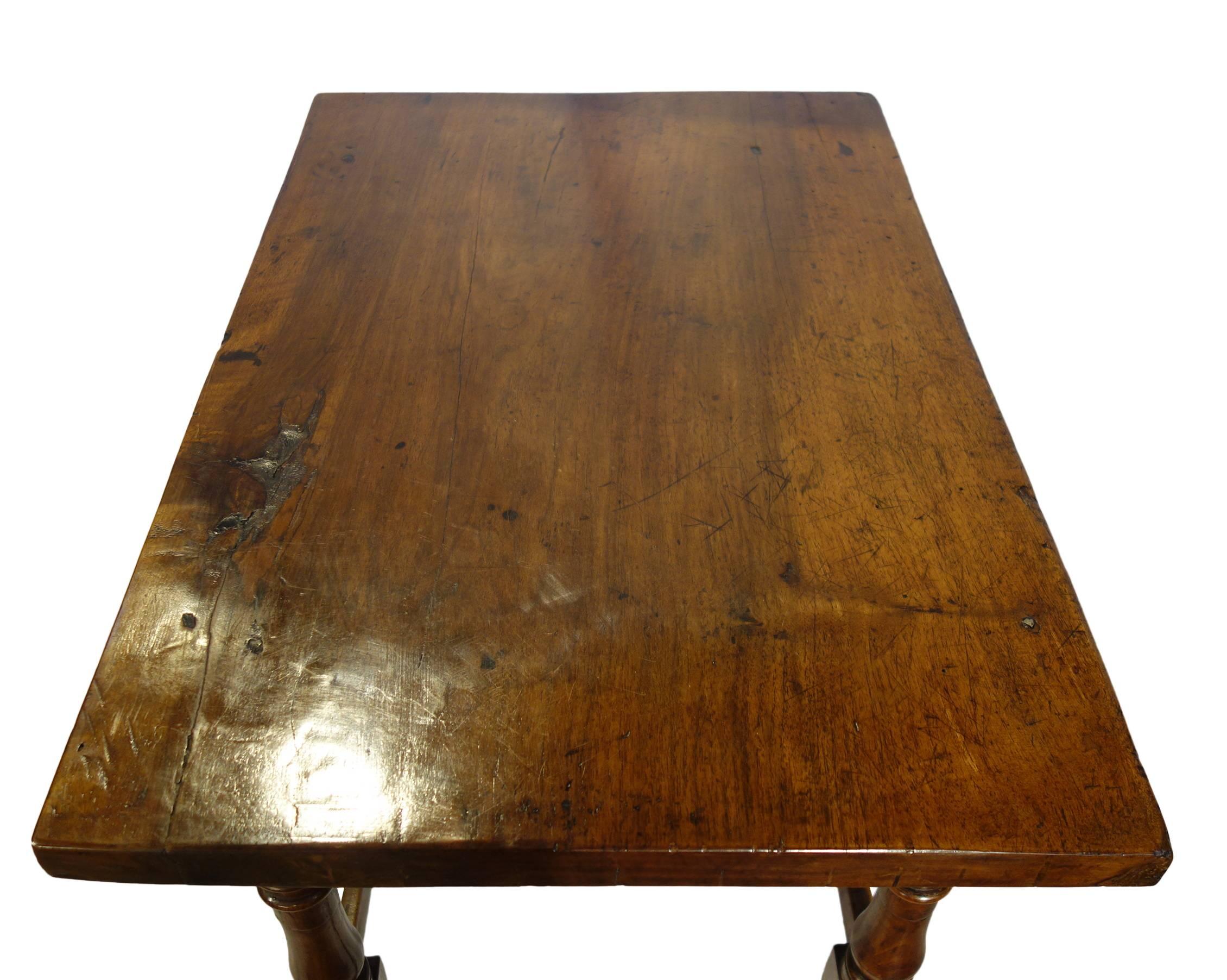 19th Century Antique Italian Rustic Tuscan Walnut Side Table Circa 1840 2