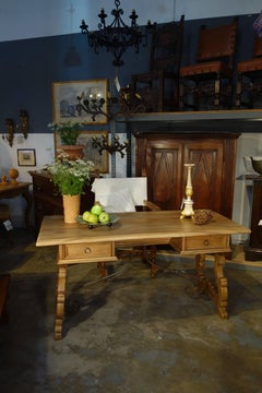 19th Century Italian Rustic Tuscan Farmhouse Refectory Desk Table Circa 1890