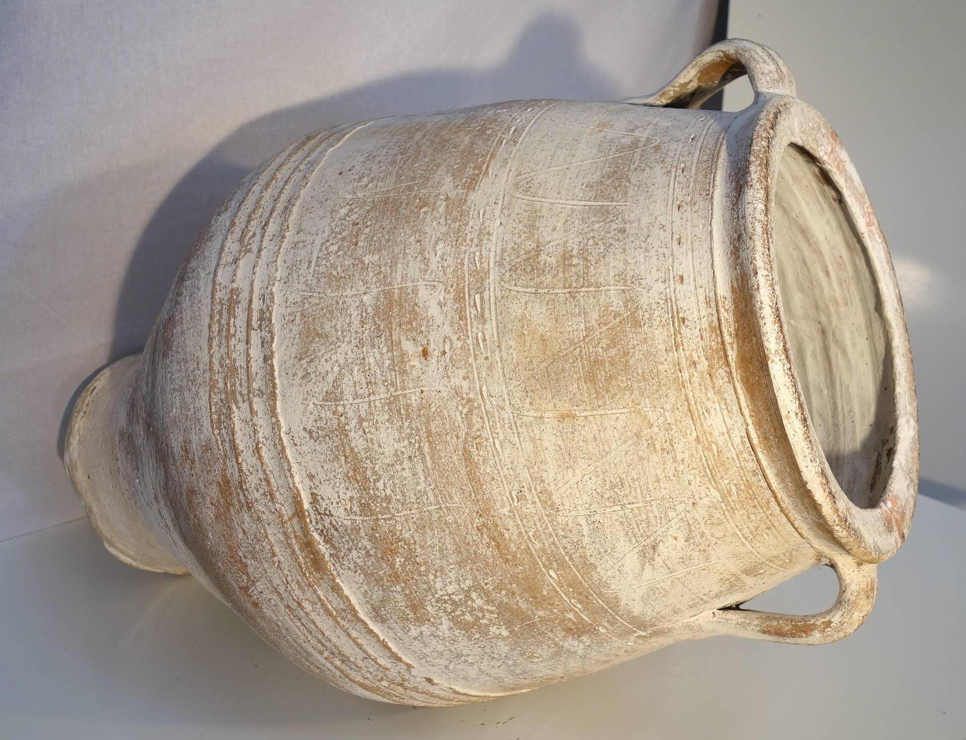 Mediterranean Antique White Pottery Amphora 2