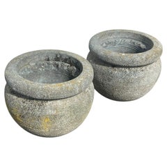 Early 19th Century Pair of Antique Italian Pietra Serena Stone Planters