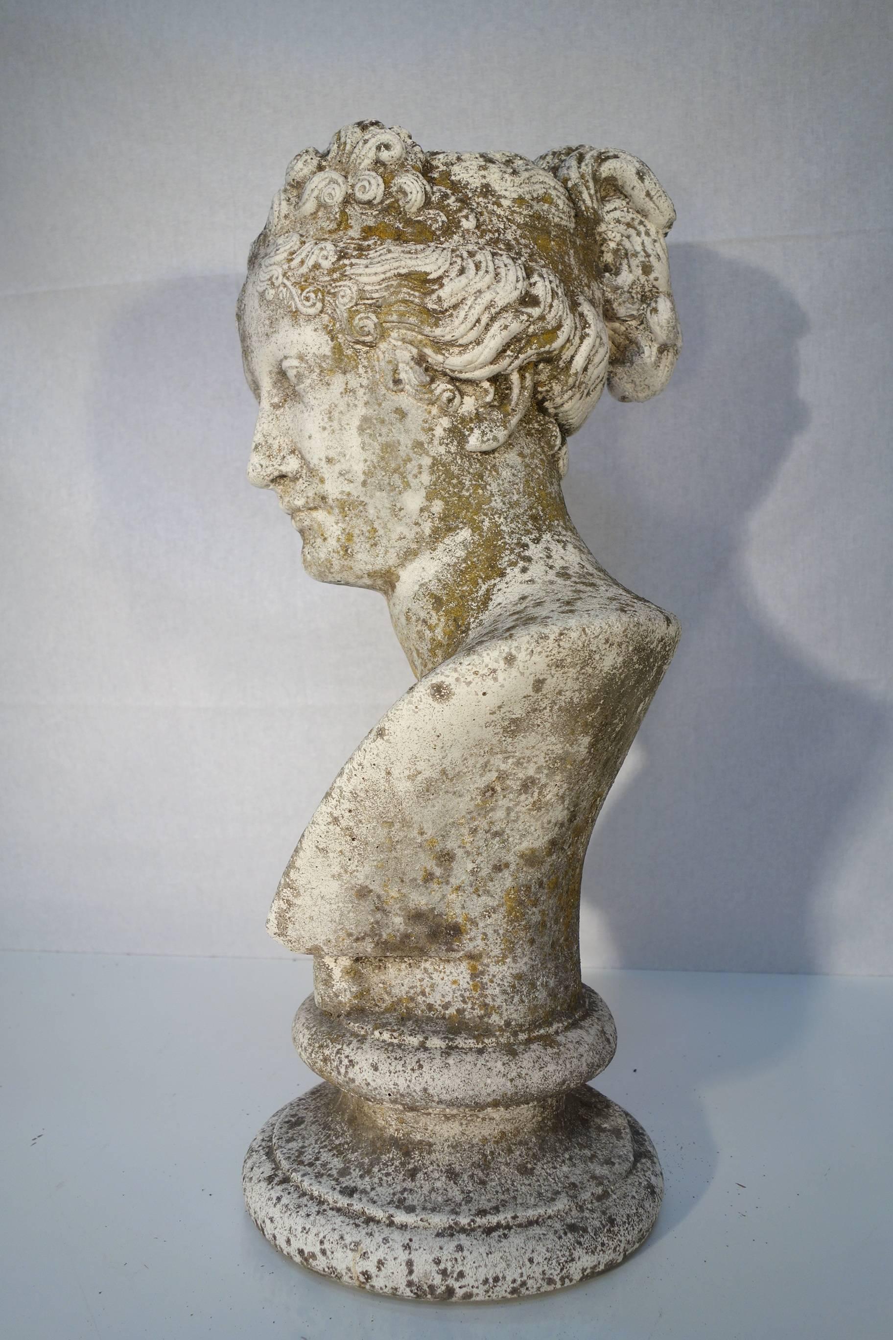 Classical Roman Paolina Bonaparte Borghese, Vintage Italian Classic Bust from Lake Como Area