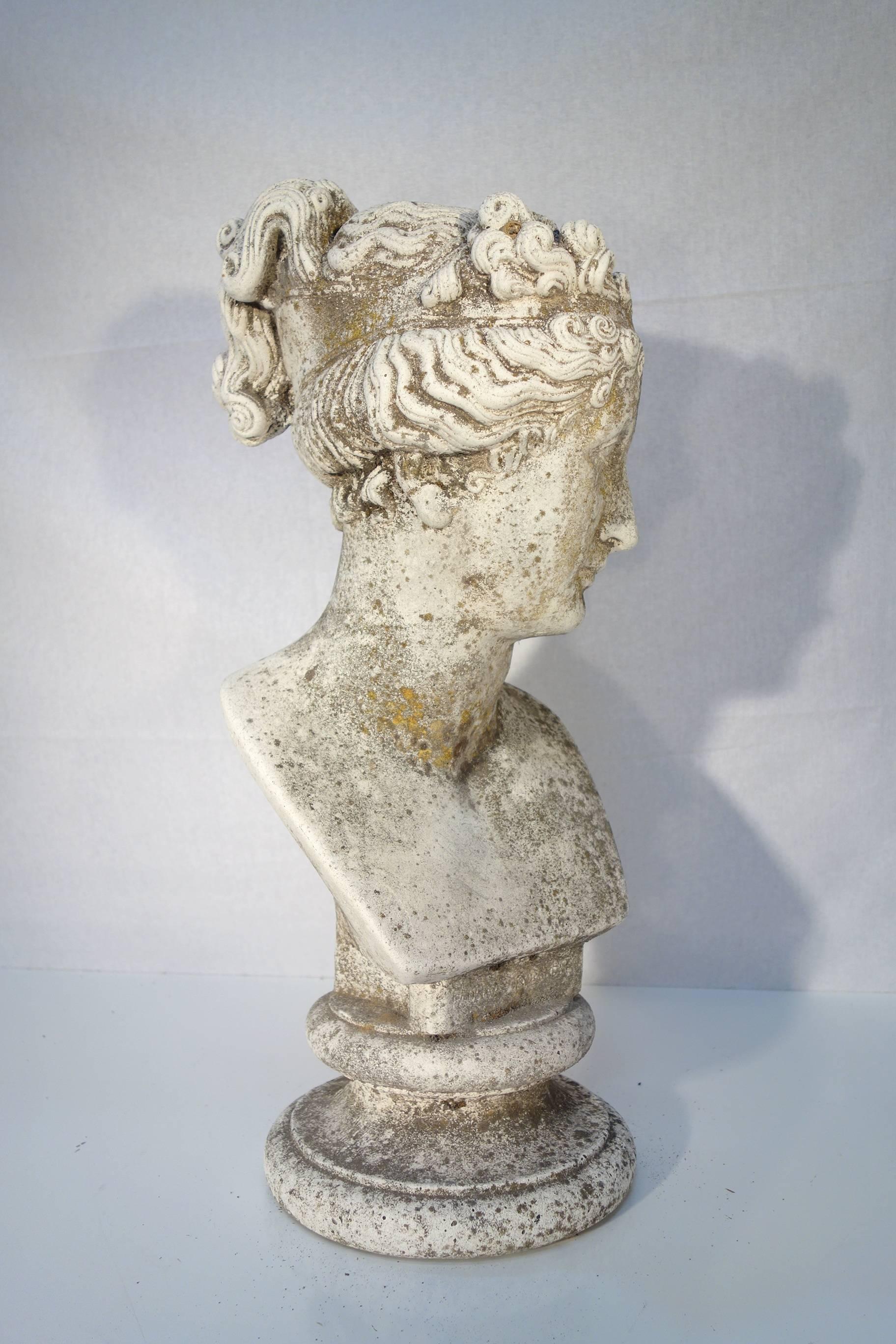 Cast Stone Paolina Bonaparte Borghese, Vintage Italian Classic Bust from Lake Como Area