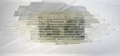 Italian Mid Century Large Stacked Glass Sculpture Wall Sconce Ca 1950