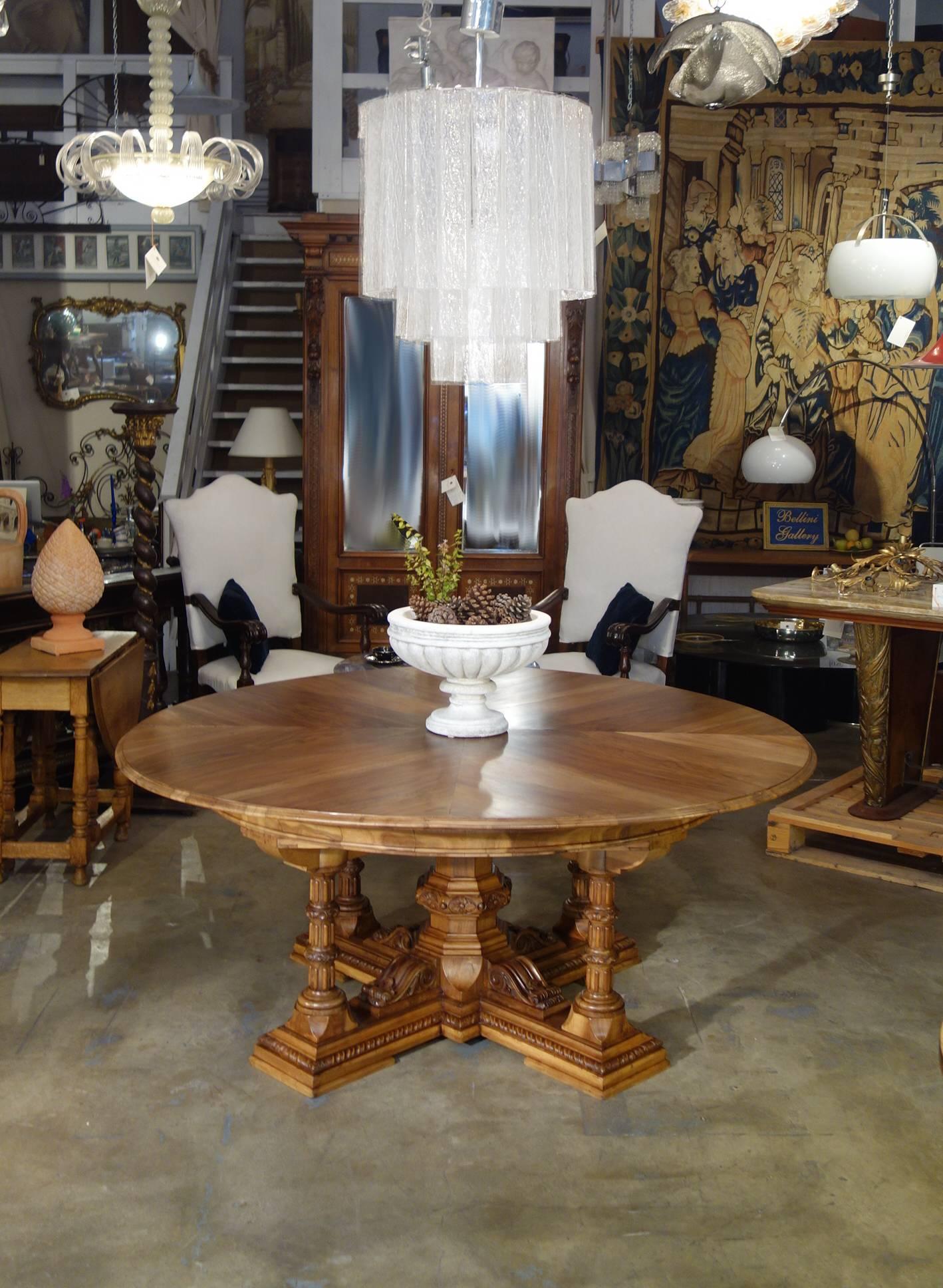 Introducing Bellini Antiques' Primo Collection of Tuscan & Renaissance Antiques; featuring restored, ancient Italian walnut.  This unique table brings to mind the beauty of Autumn Blonde. A new look of sophistication for fine Italian