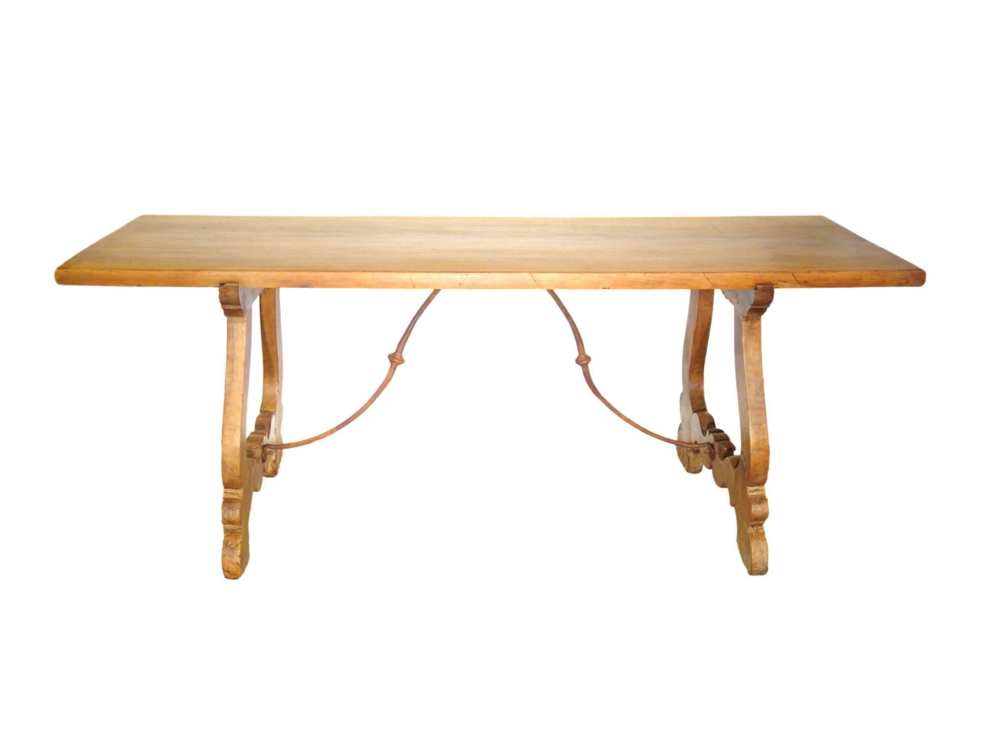 This 19th Century antique Tuscan refectory table has sold, however we feature the original antique photographed in this listing as our reproduction prototype for our authentic Italian antique reproduction program.
Available in Natural Blonde Italian
