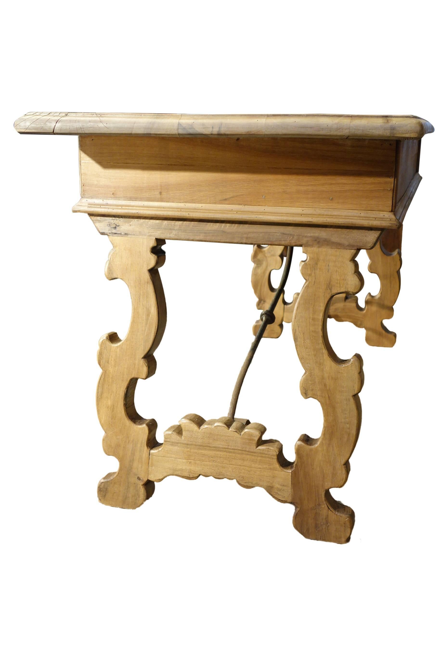 Iron 19th Century Italian Rustic Tuscan Farmhouse Refectory Desk Table Circa 1890