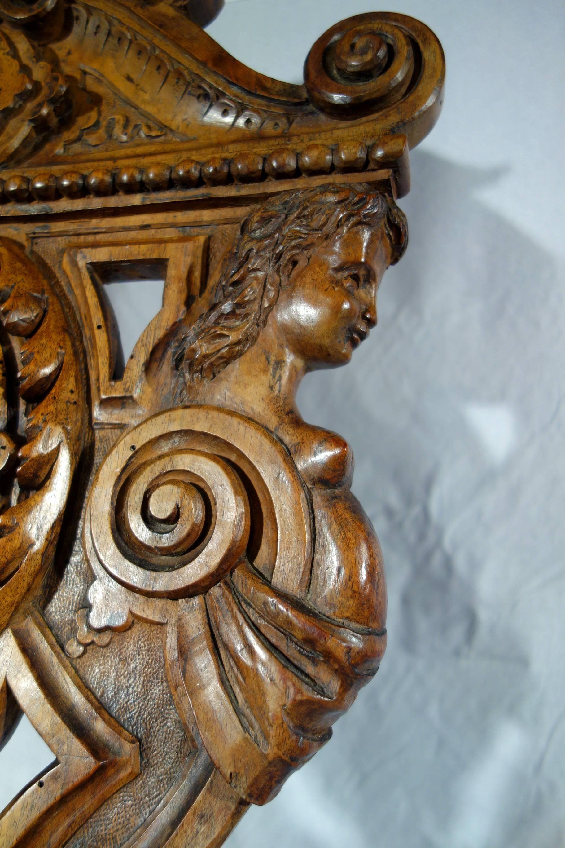 19th Century Antique Italian Hand Carved Sgabello Chair by Valentino Besarel 2