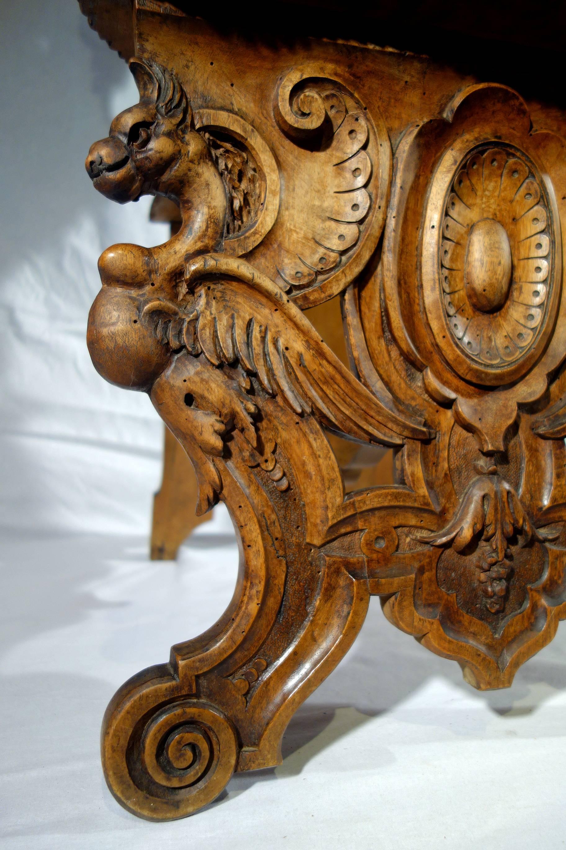 19th Century Antique Italian Hand Carved Sgabello Chair by Valentino Besarel 3