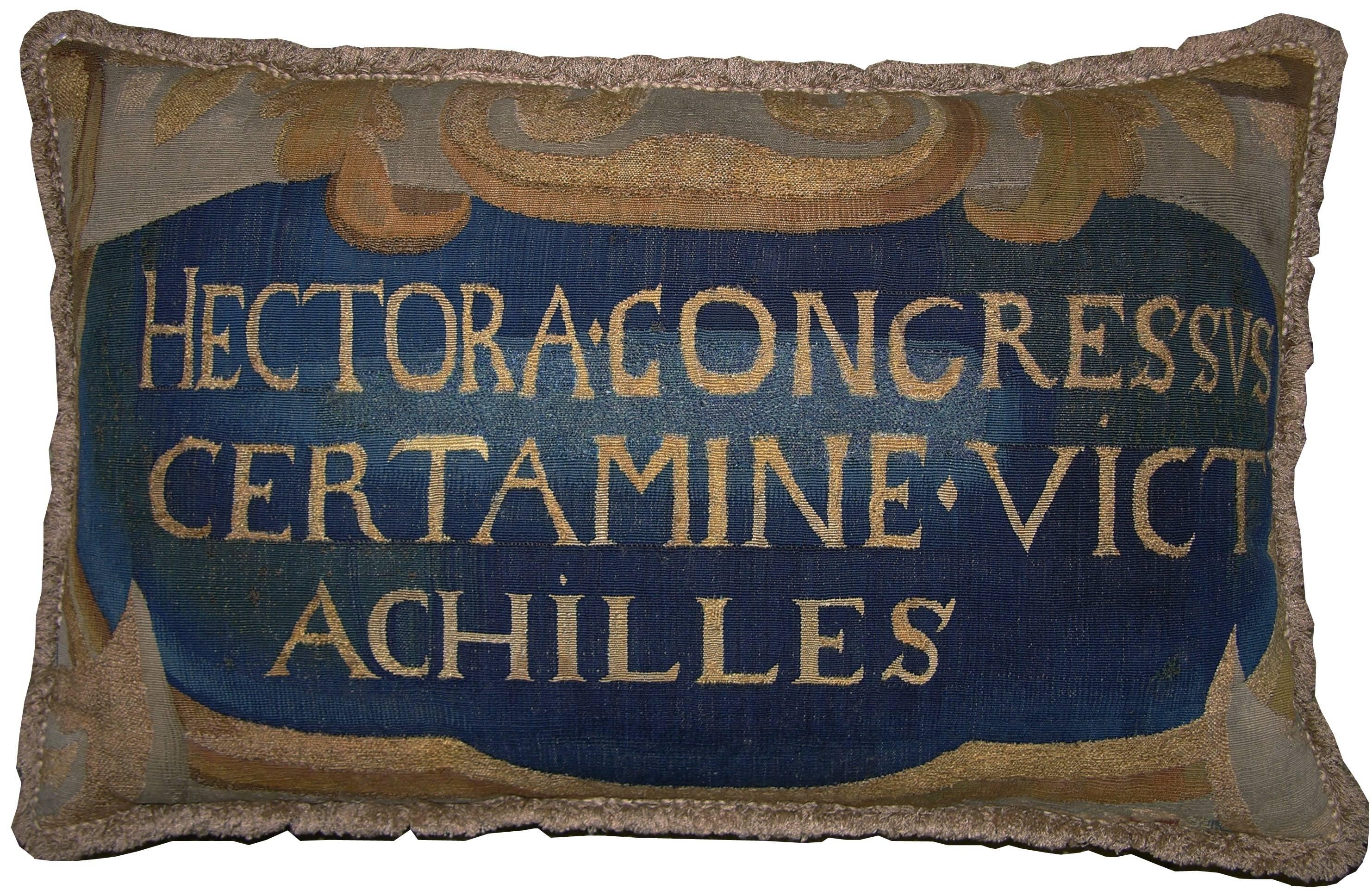 16th Century Brussels Tapestry Pillow For Sale
