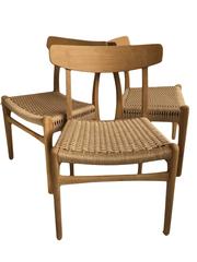 Set of Six Original Hans J Wegner Oak CH23 Chairs, Fully Restored