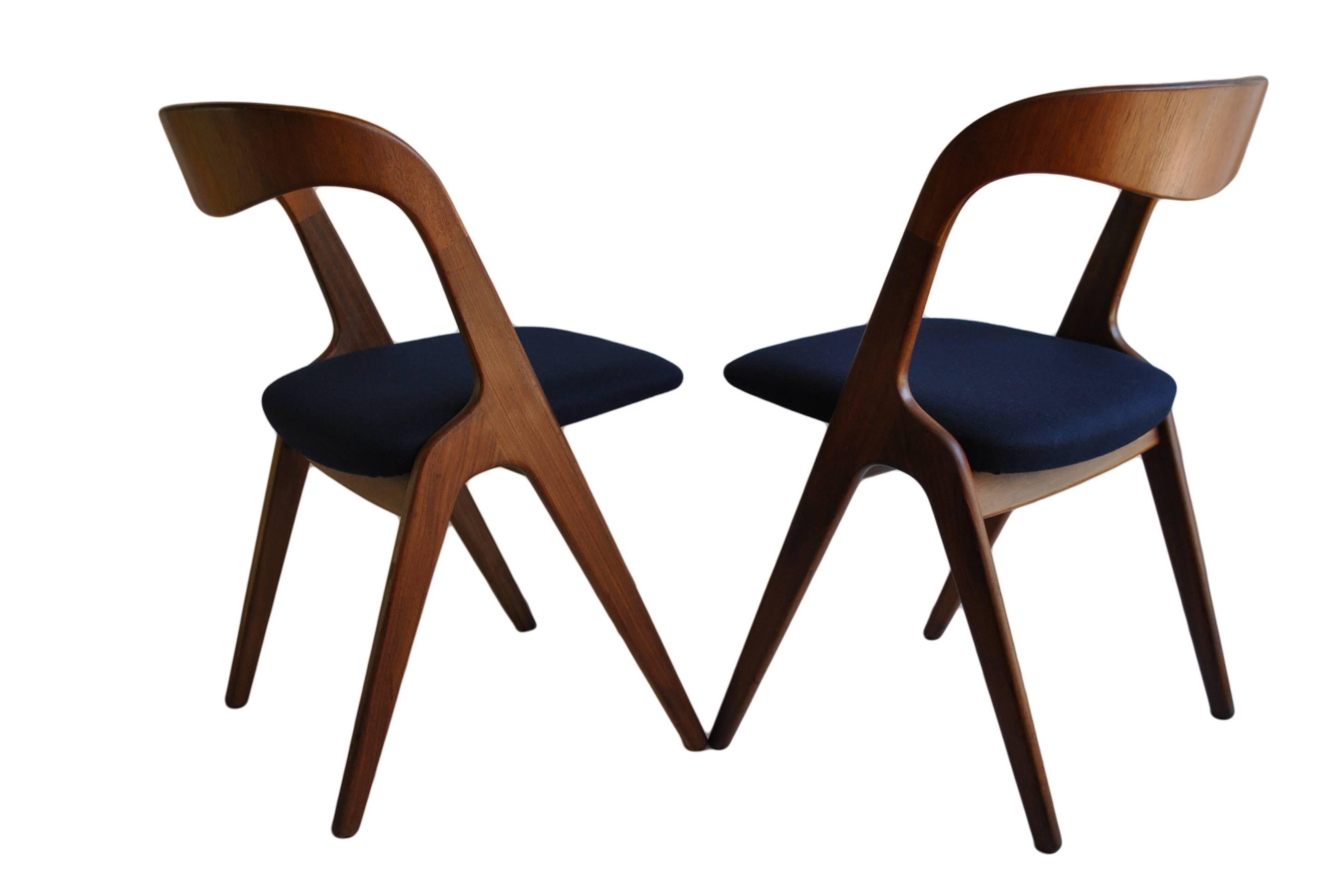 Mid-Century, Re-Upholstered Set of Four Vamo Sonderborg Chairs