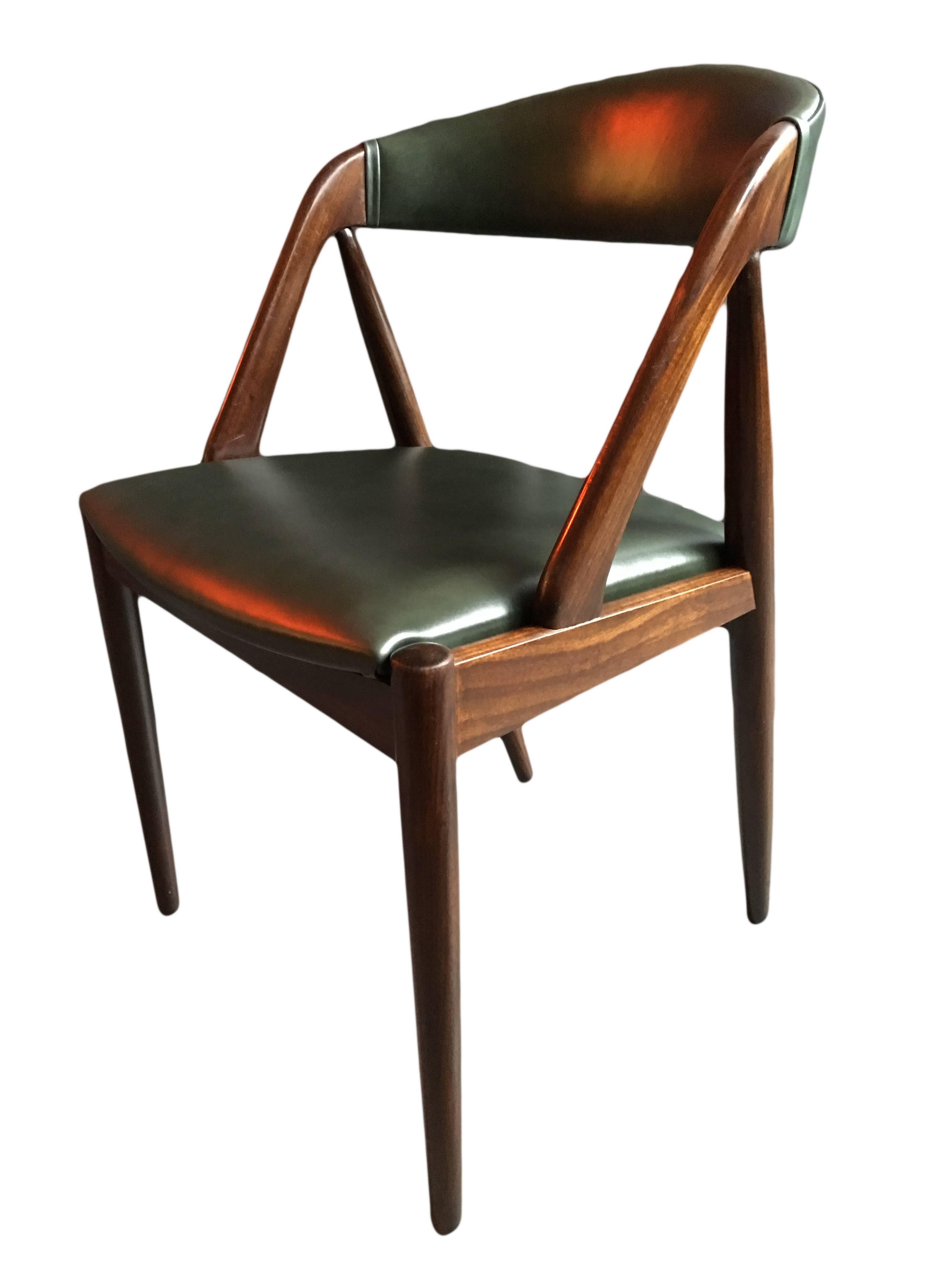 Mid-Century Modern Kai Kristiansen Dining Chairs, model 31, restored set of 4.