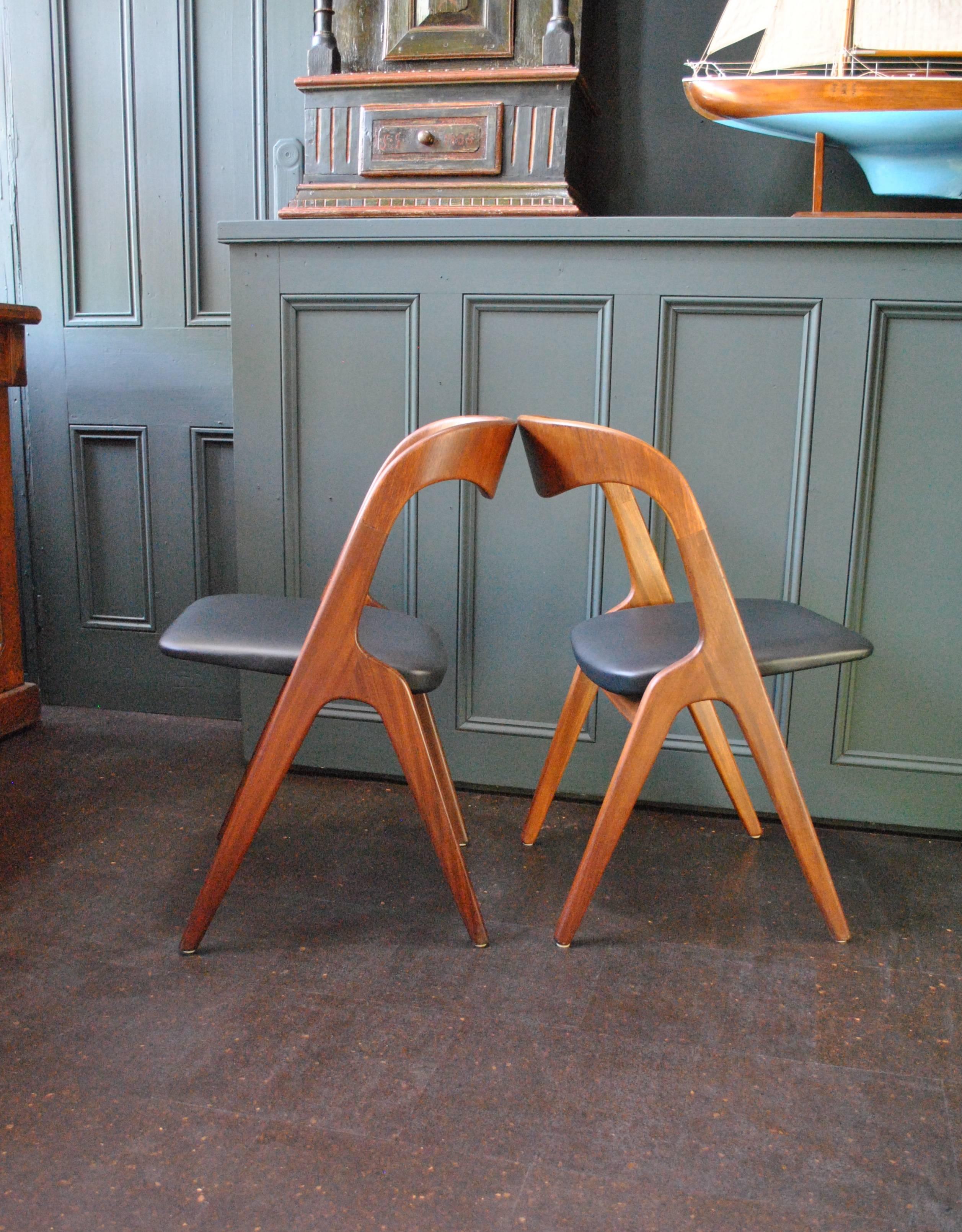 Mid-Century Modern 10 Danish Midcentury Dining Chairs by Johannes Andersen, Reupholstered