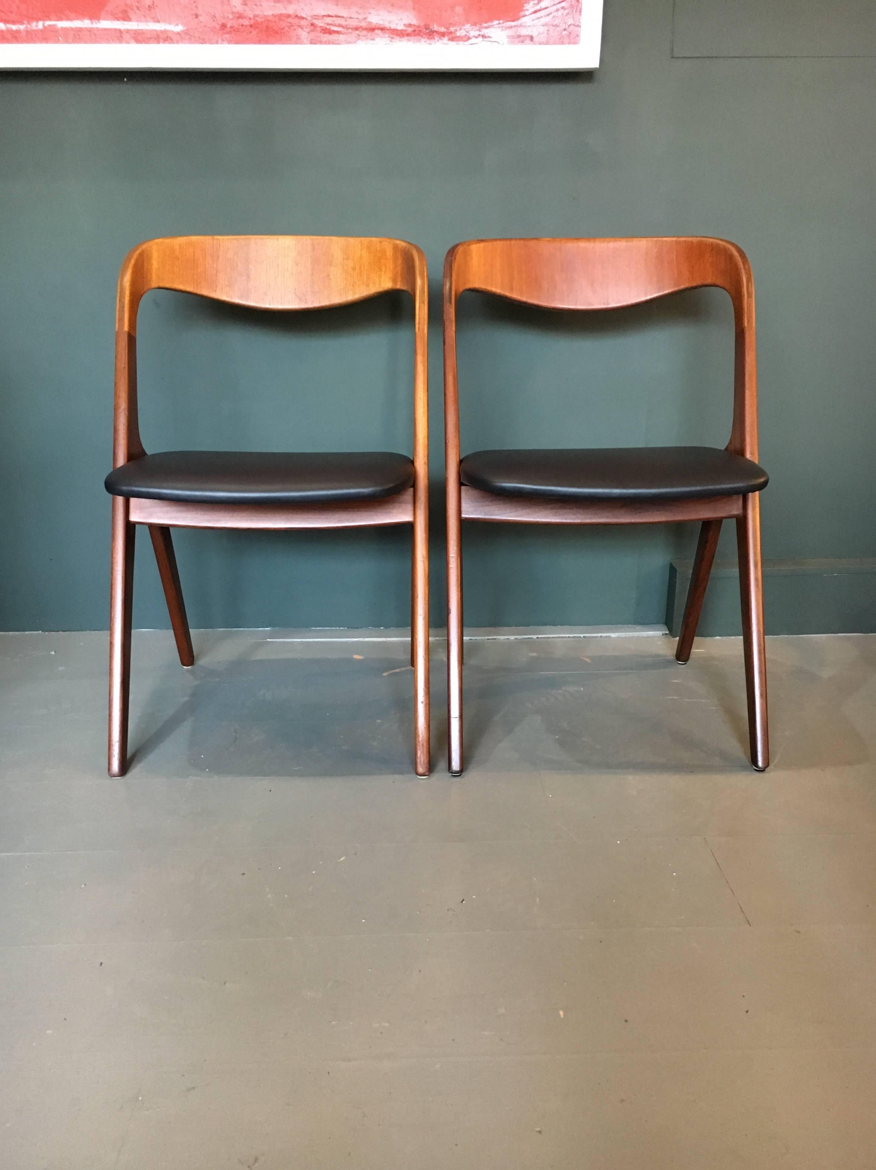 20th Century 10 Danish Midcentury Dining Chairs by Johannes Andersen, Reupholstered