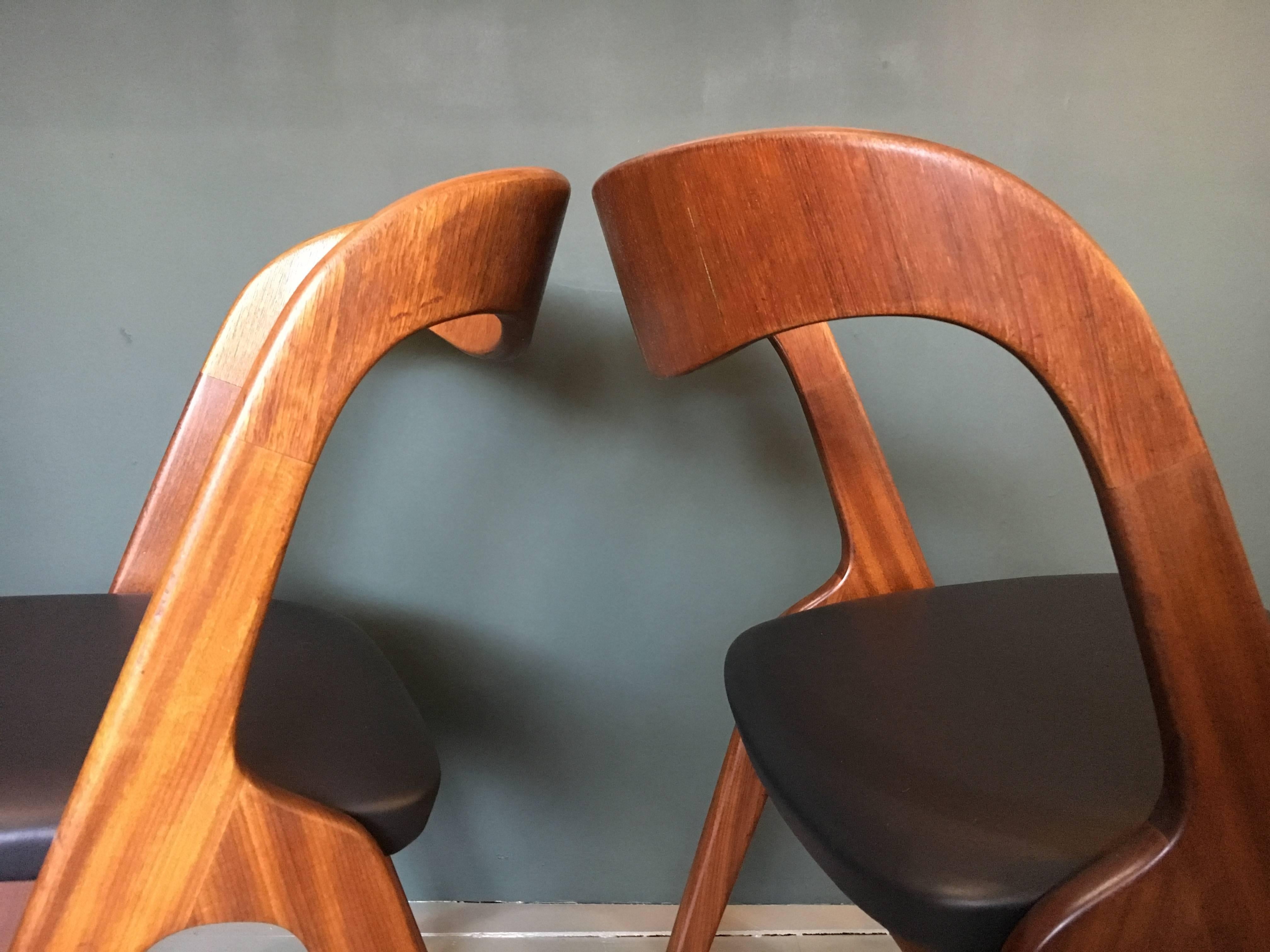 10 Danish Midcentury Dining Chairs by Johannes Andersen, Reupholstered 5