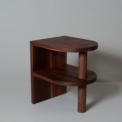 Architectural Handcrafted Pillar Walnut End Table
