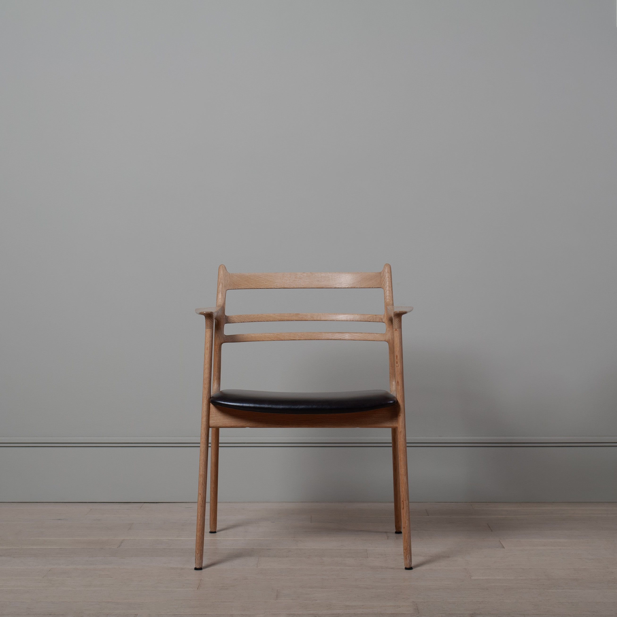Handcrafted Scandinavian Oak & Leather Chair