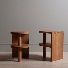 Ein Paar handgefertigte Nachttische aus englischer Eiche