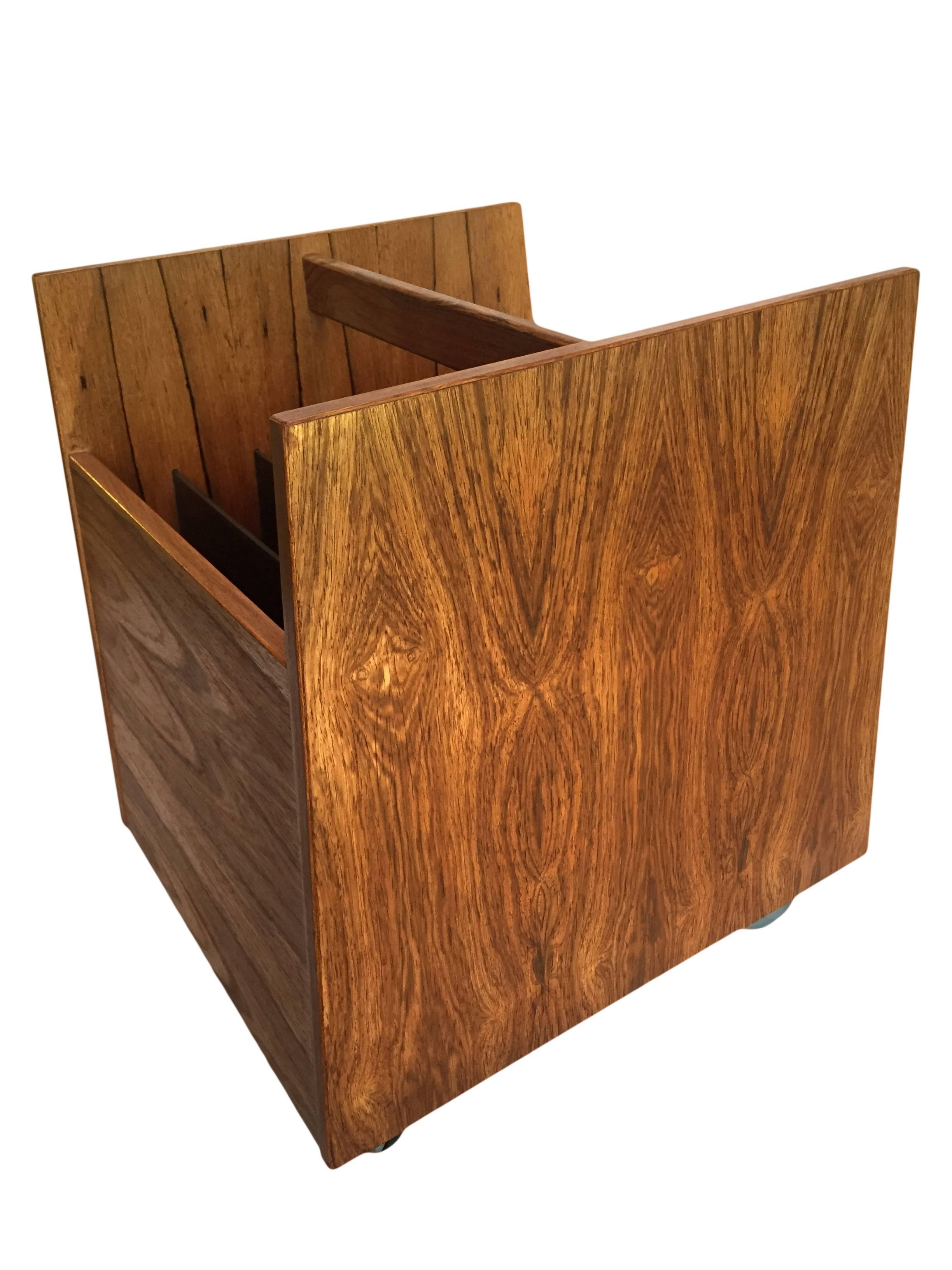 Norwegian Rolf Hesland 'Scala' Rosewood Record or Magazine Cart