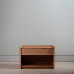 Large Artisan Handcrafted English Oak End Table Drawers